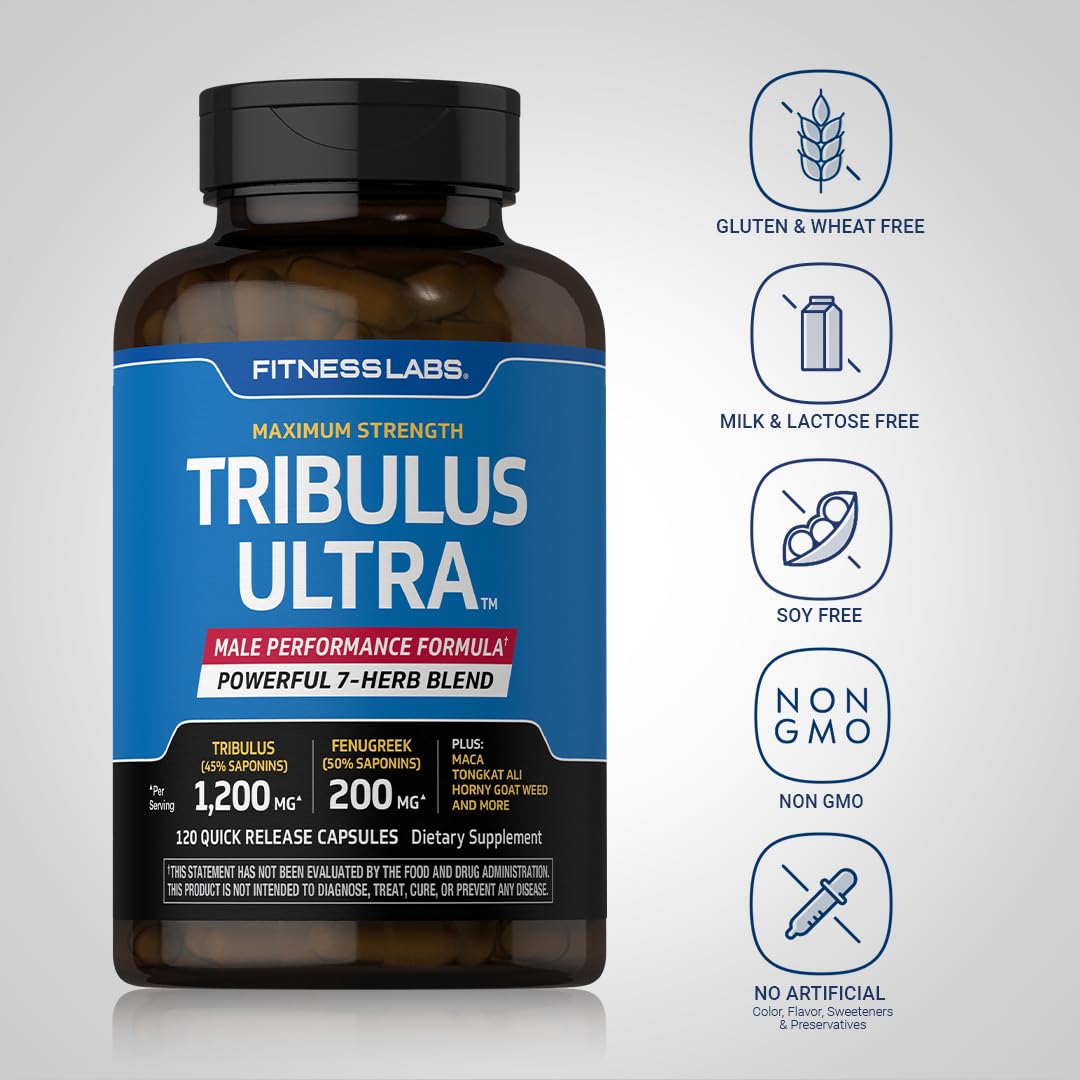 Fitness Labs Tribulus Terrestris Extract 1,200 mg capsule side view