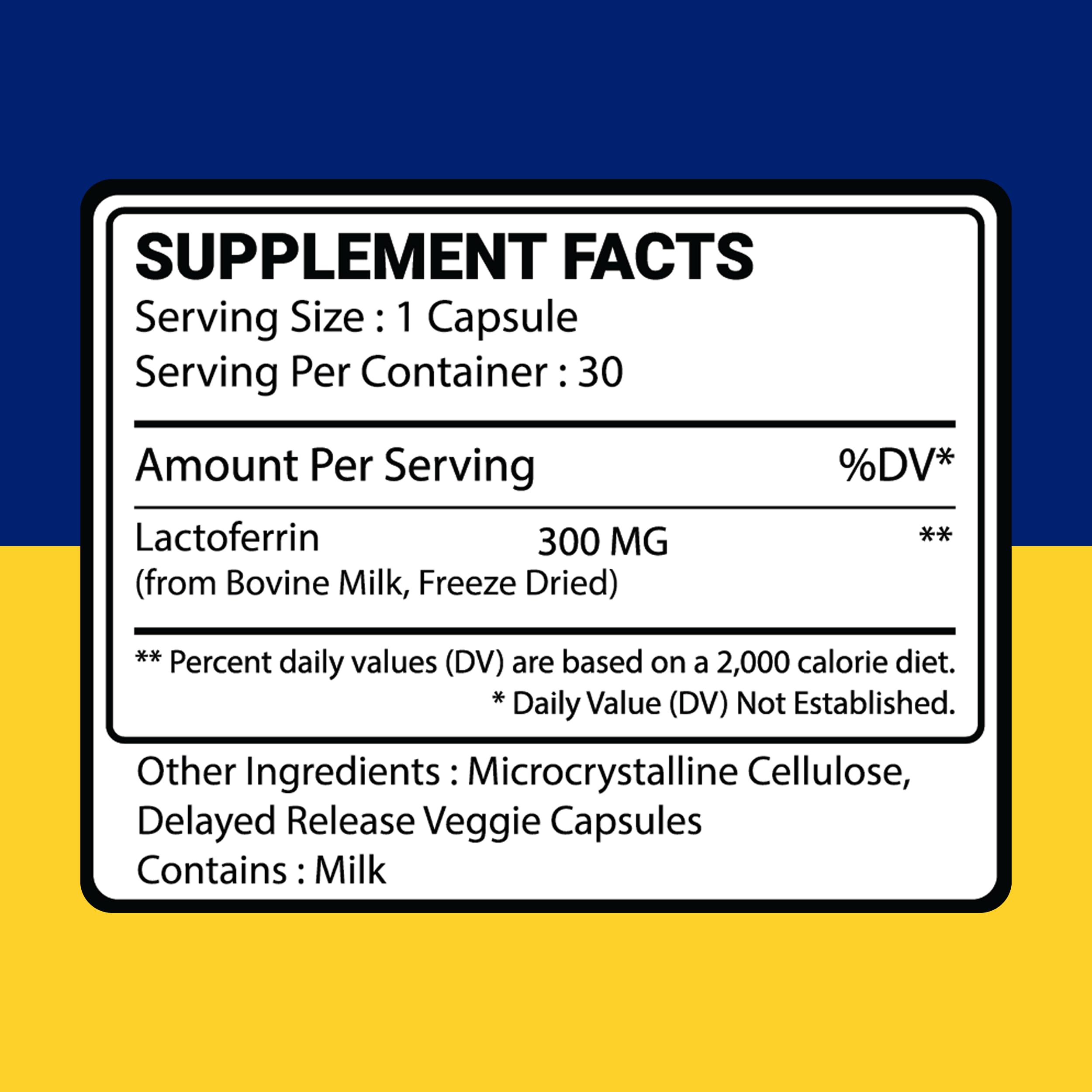 FitNoura Lactoferrin Supplement 300MG side view of capsules
