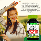FITO MEDIC'S Black Seed Oil Softgels back view with nutritional information