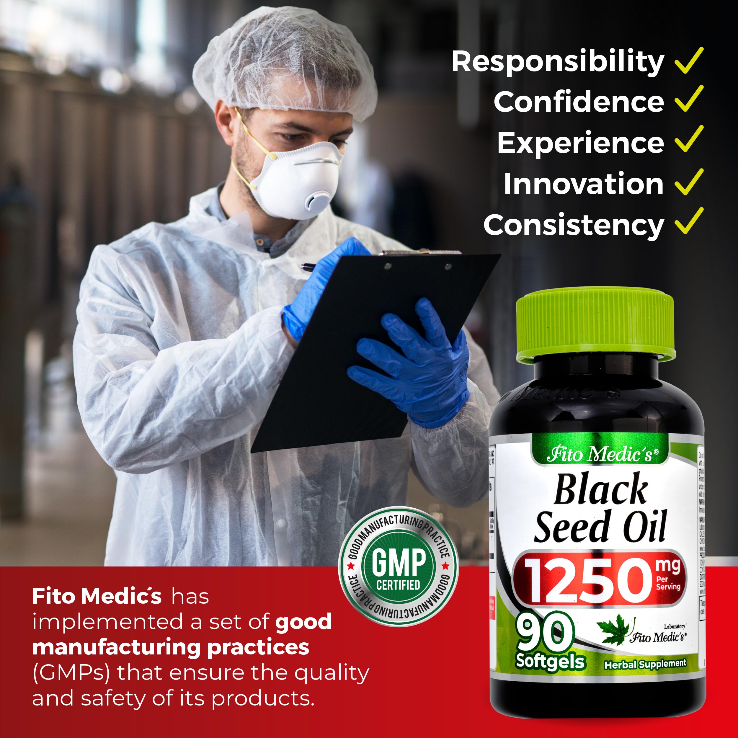 FITO MEDIC'S Black Seed Oil Softgels with measuring spoon