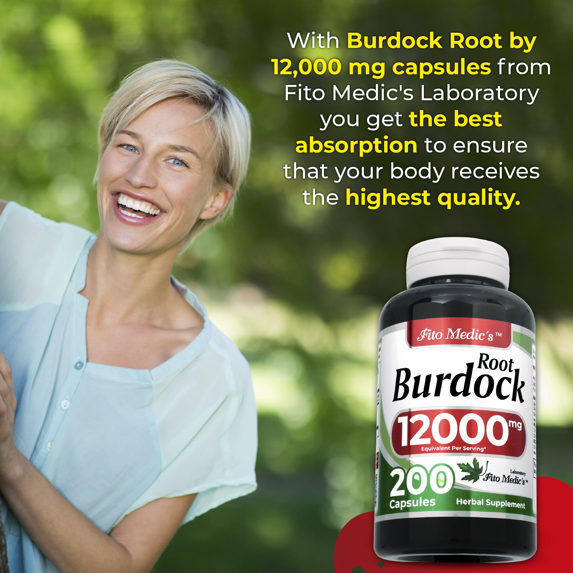 FITO MEDIC'S Burdock Root Organic Capsules 12000mg serving size