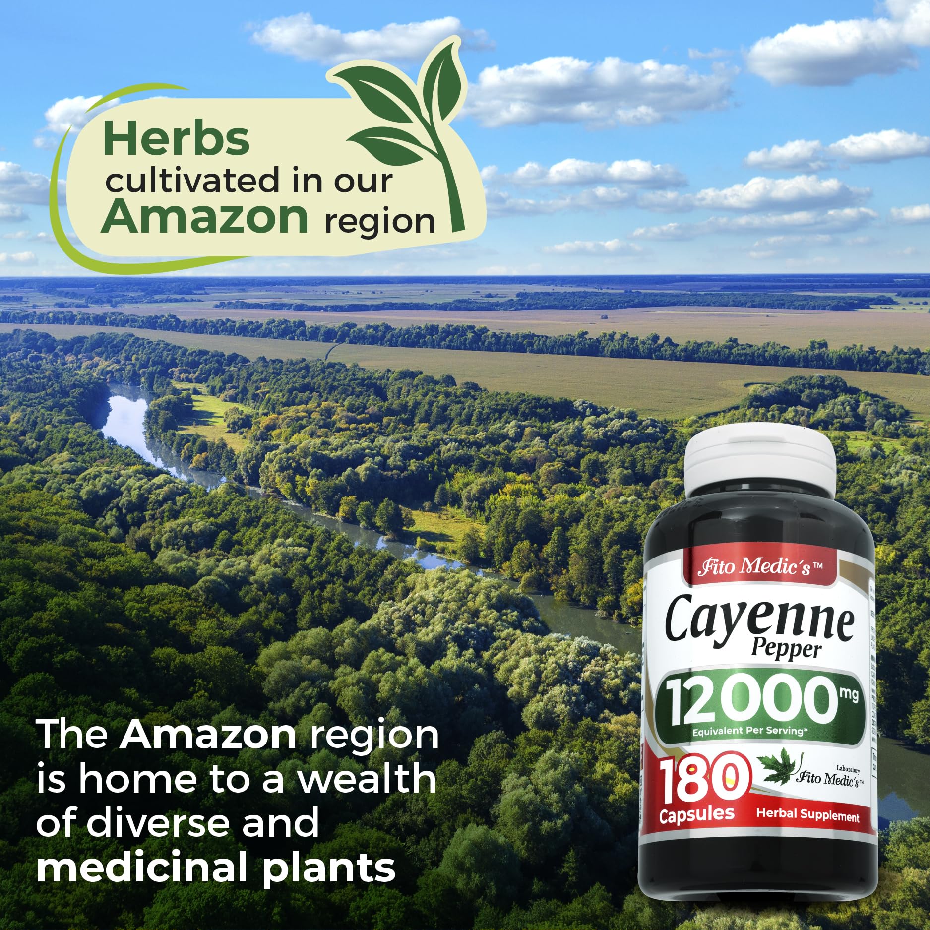 FITO MEDIC'S Cayenne Pepper Capsules 600mg capsules in hand