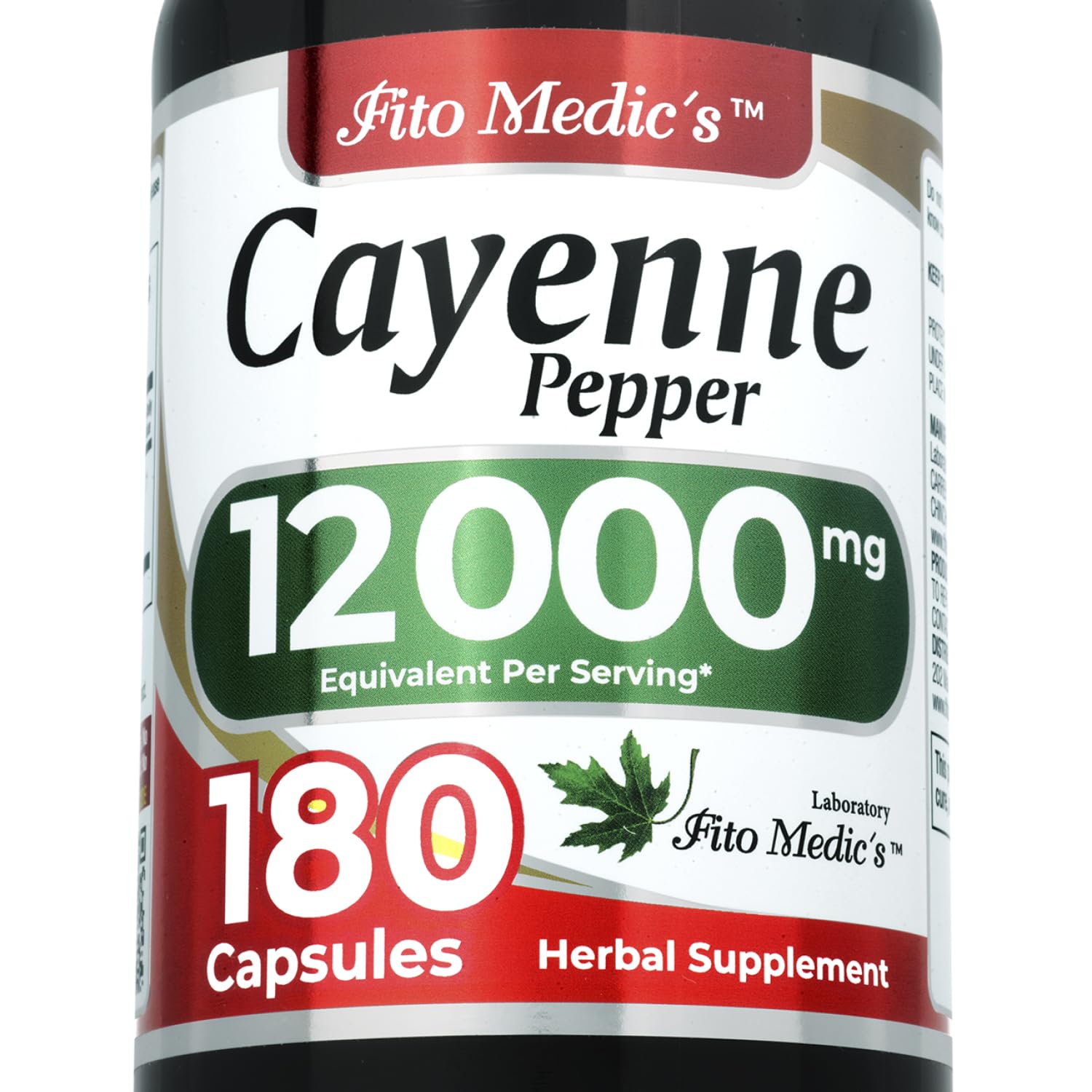 FITO MEDIC'S Cayenne Pepper Capsules 600mg front view