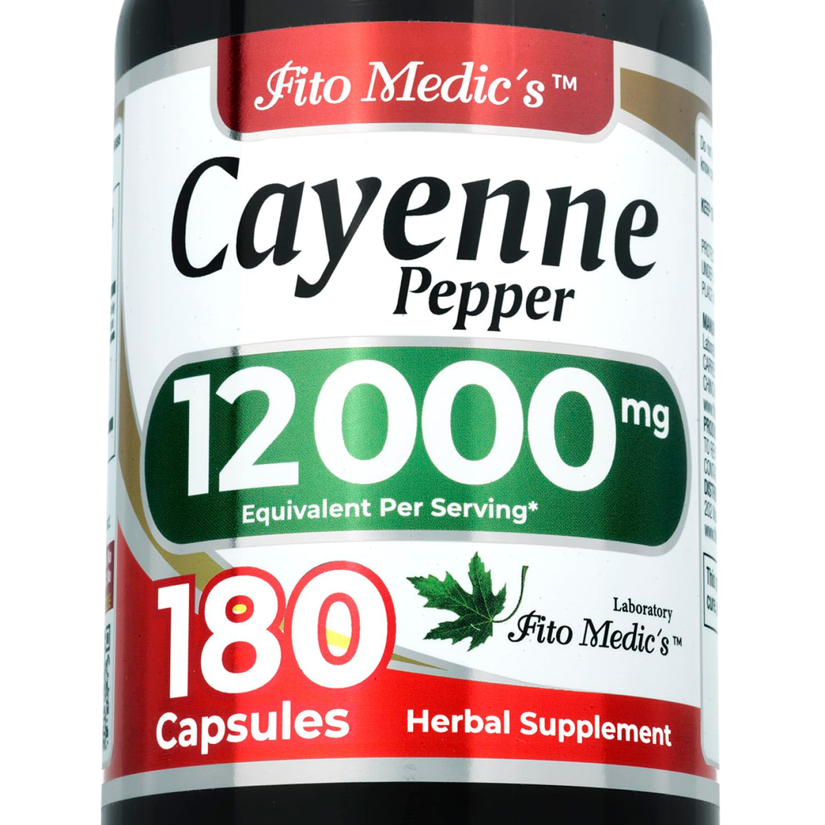 FITO MEDIC'S Cayenne Pepper Capsules 600mg front view