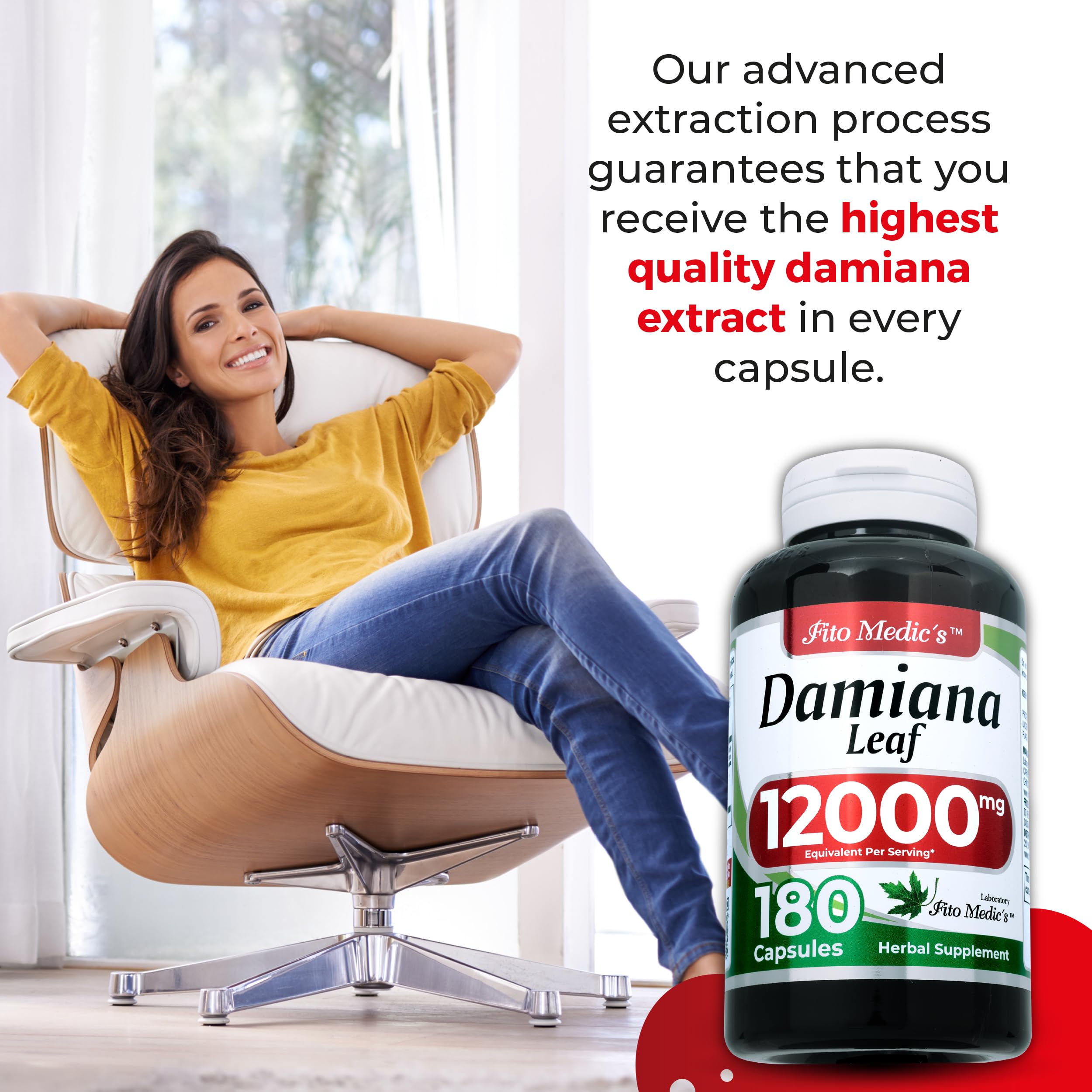 FITO MEDIC'S Damiana Leaf Extract Capsules 600mg back label