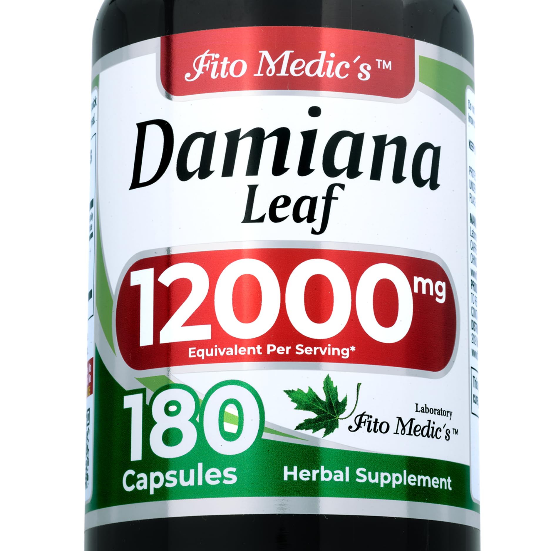 FITO MEDIC'S Damiana Leaf Extract Capsules 600mg front view