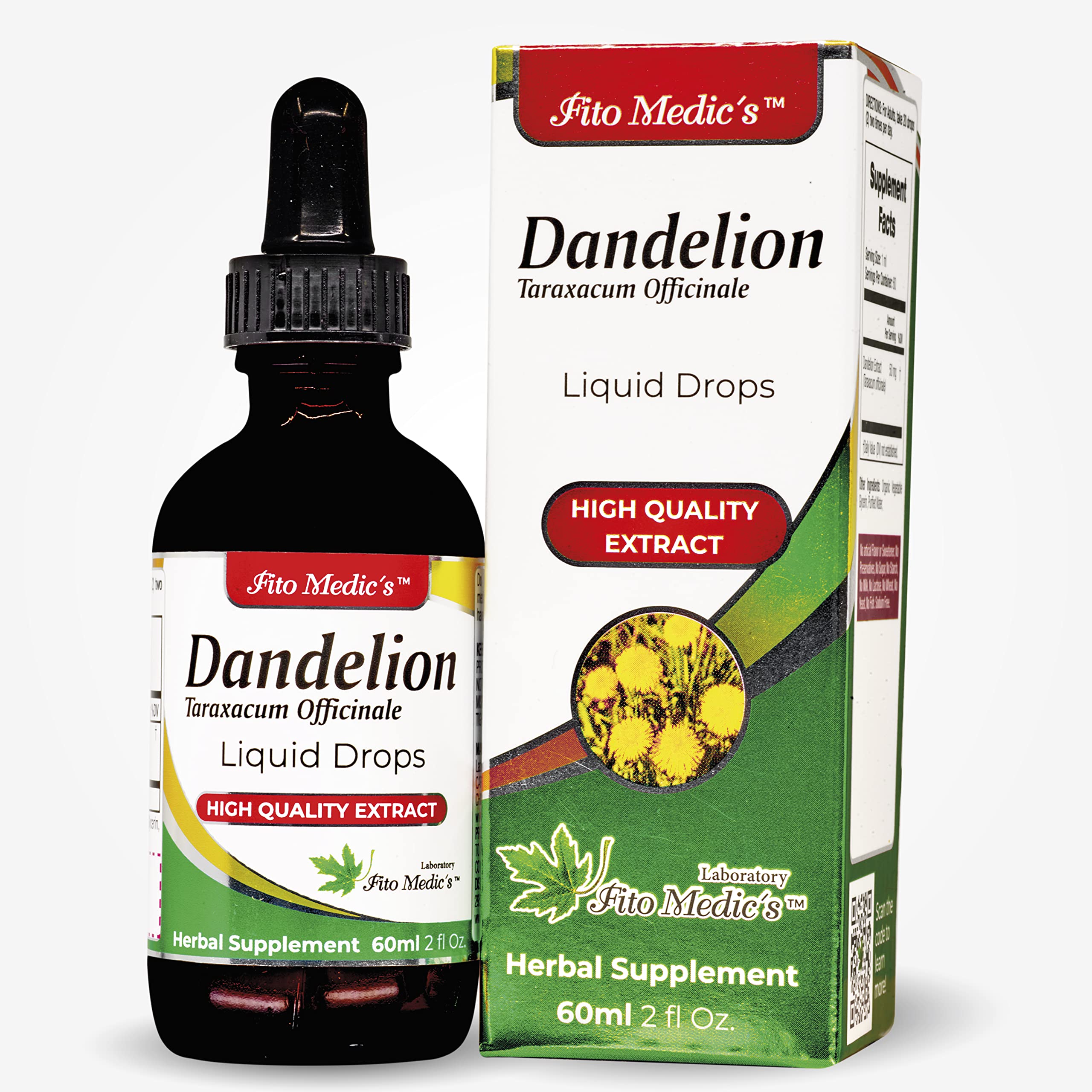 FITO MEDIC'S Dandelion Root Tincture front view with label