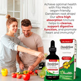 FITO MEDIC'S Dandelion Root Tincture side view showing bottle design