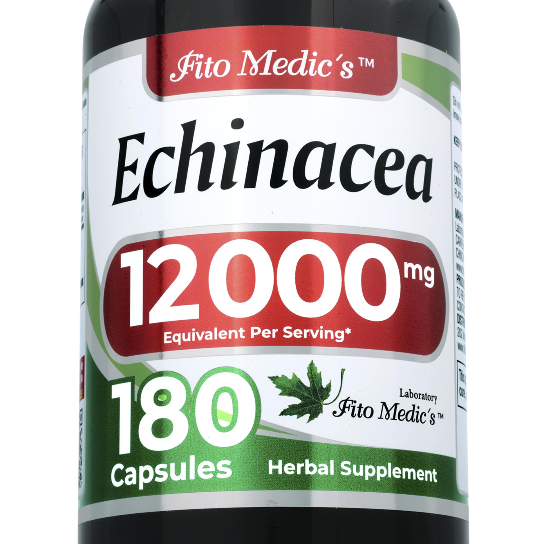 FITO MEDIC'S Echinacea Herbal Supplement 180 capsules front view