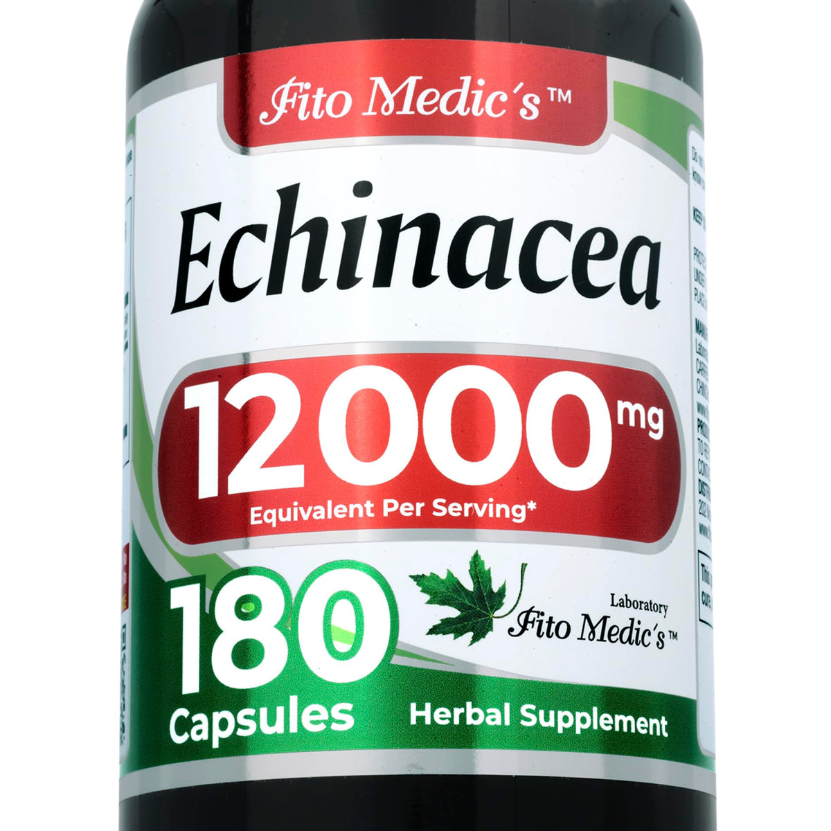 FITO MEDIC'S Echinacea Herbal Supplement 180 capsules front view