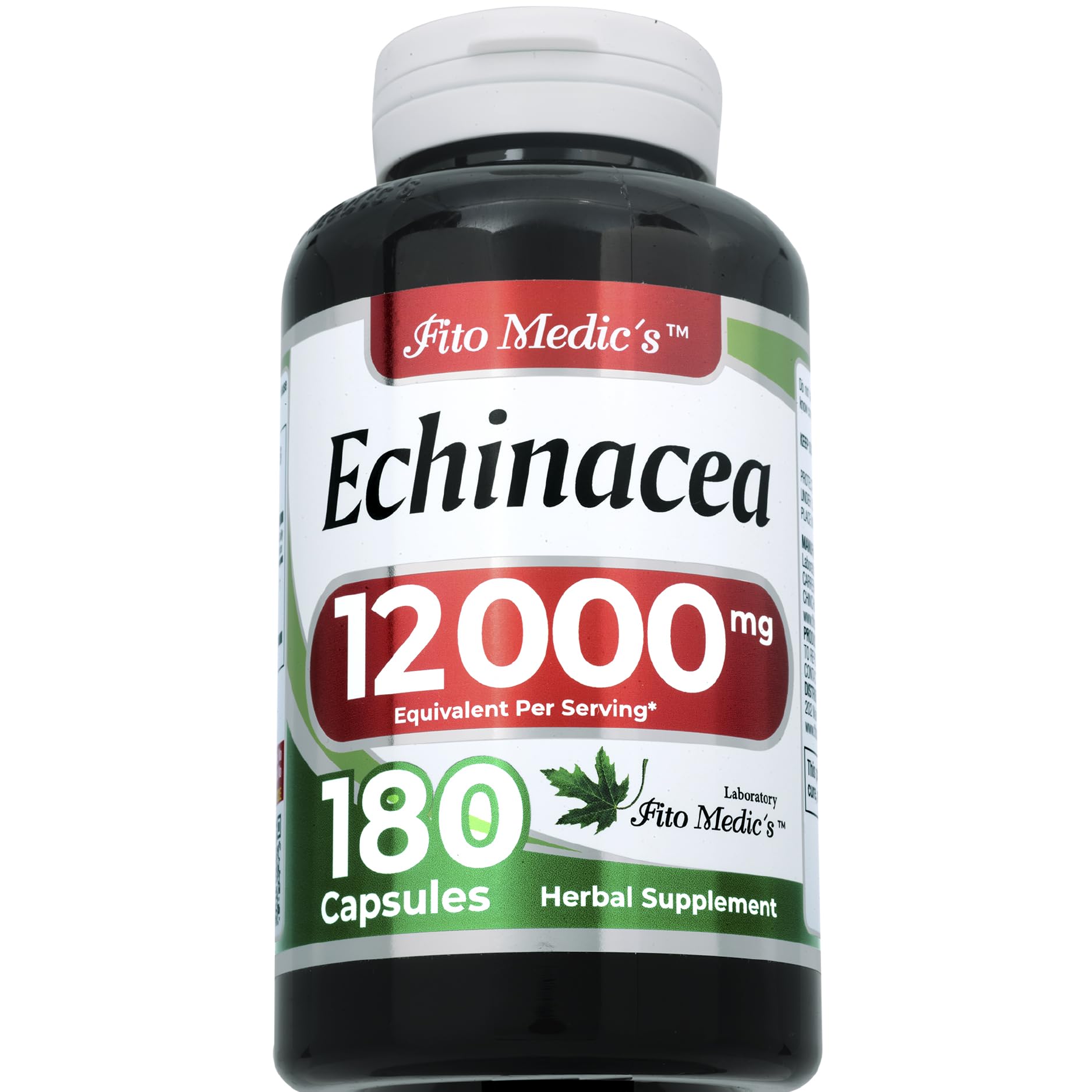 FITO MEDIC'S Echinacea Herbal Supplement bottle side view