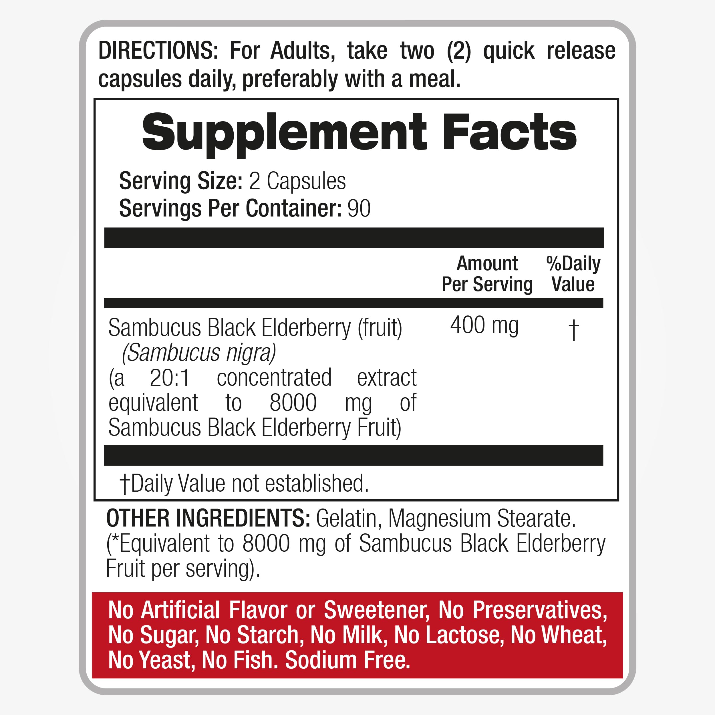 FITO MEDIC'S Elderberry Capsules packaging details