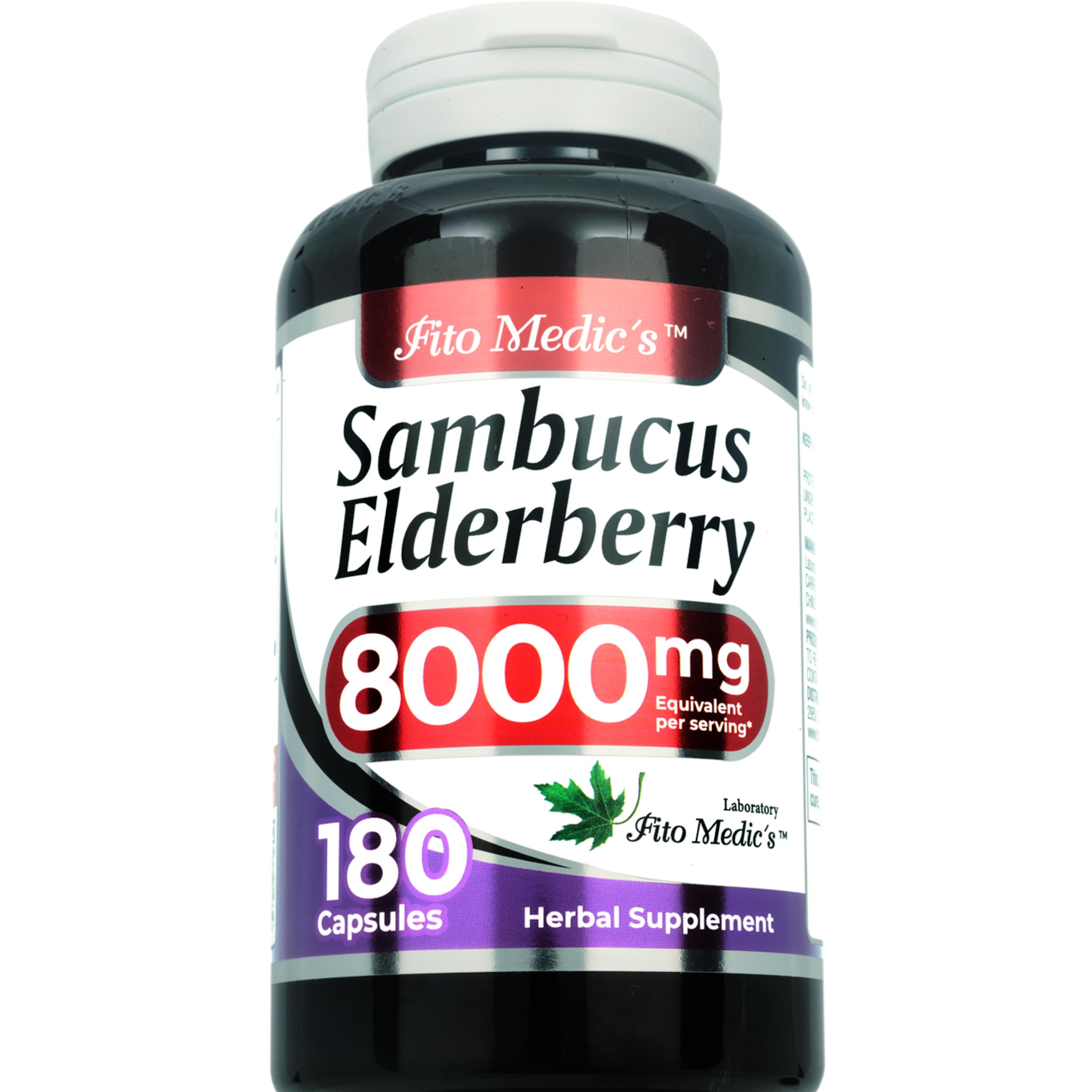 FITO MEDIC'S Elderberry Capsules side view showing capsule details