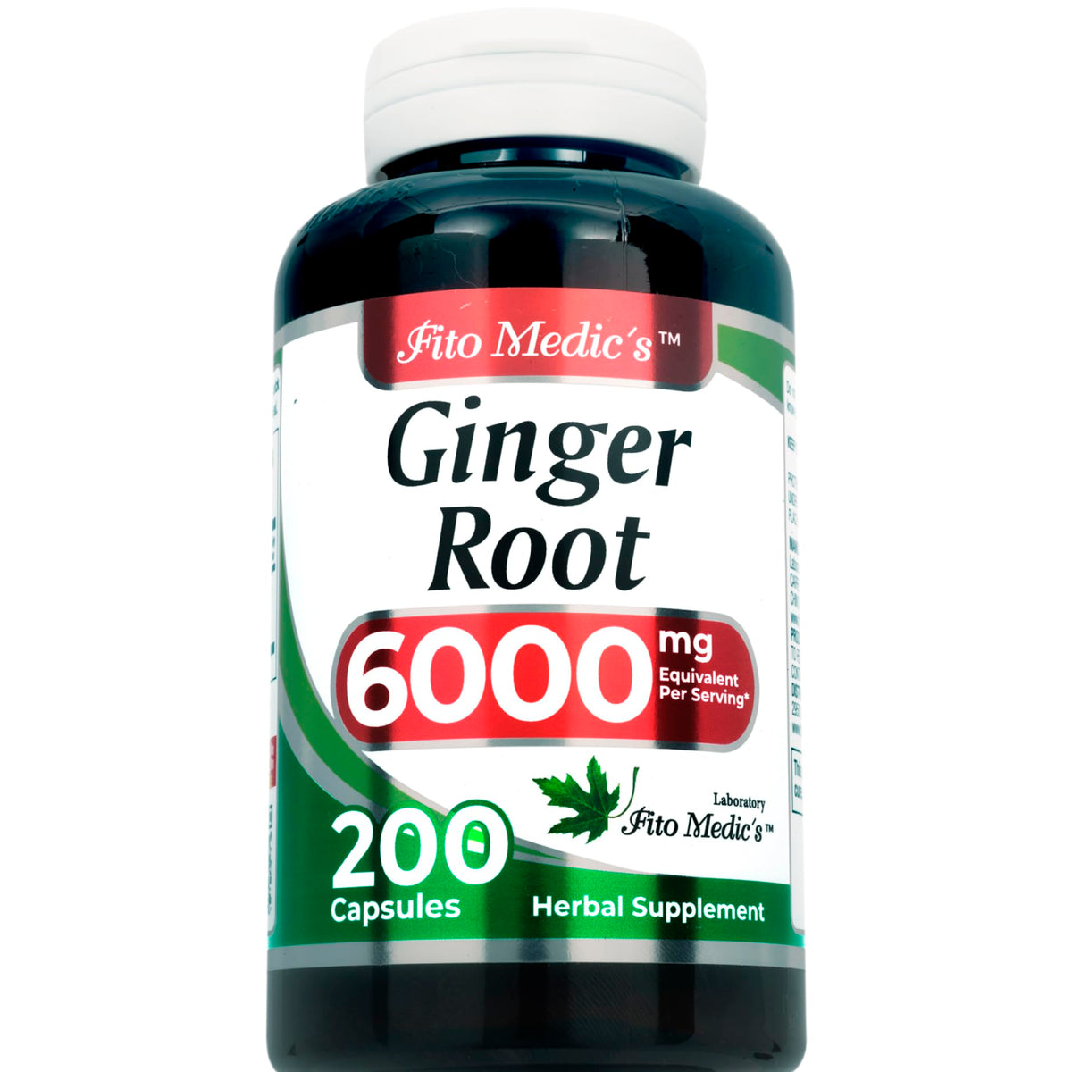 FITO MEDIC'S Ginger Root Capsules 200 Count front view