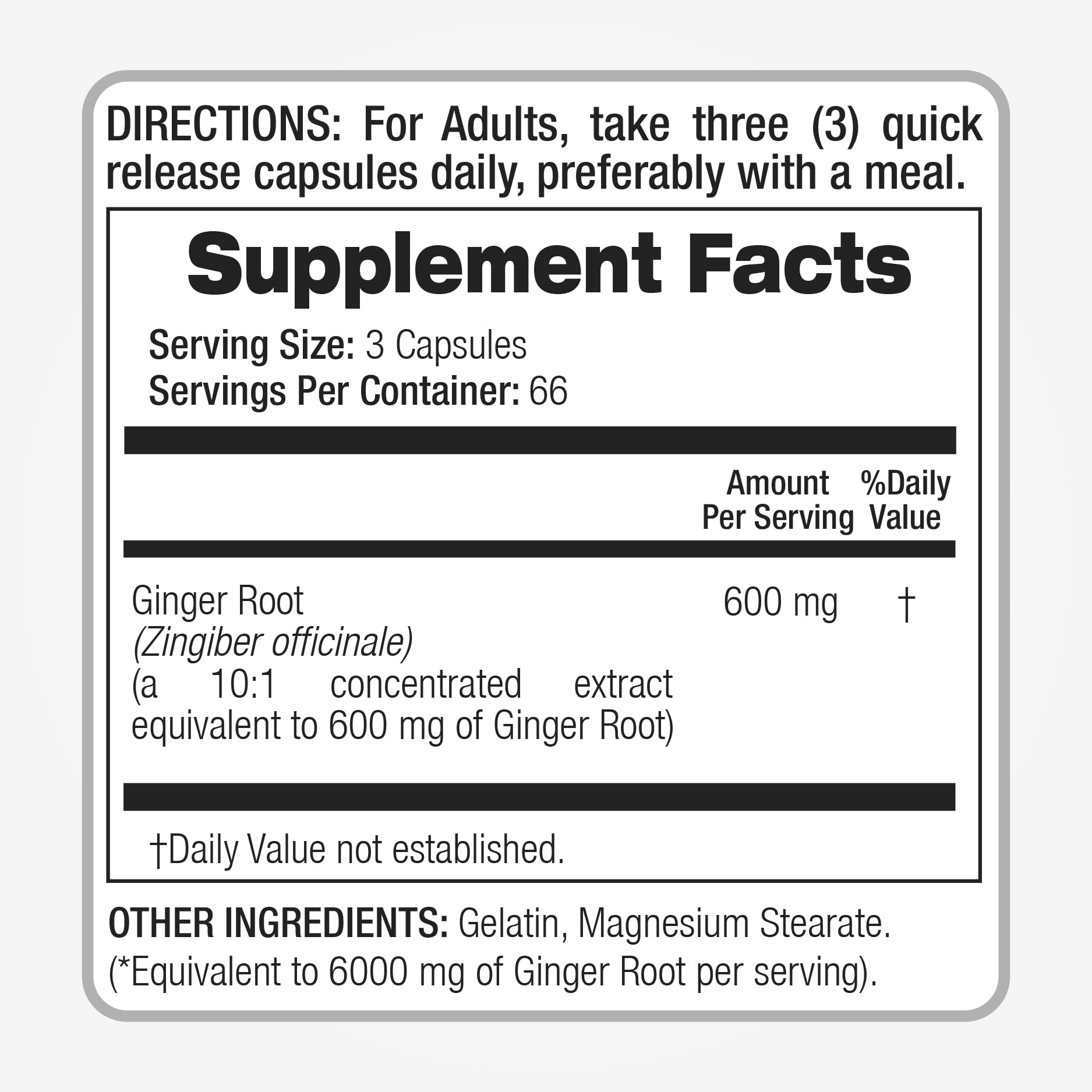 FITO MEDIC'S Ginger Root Capsules bottle side view
