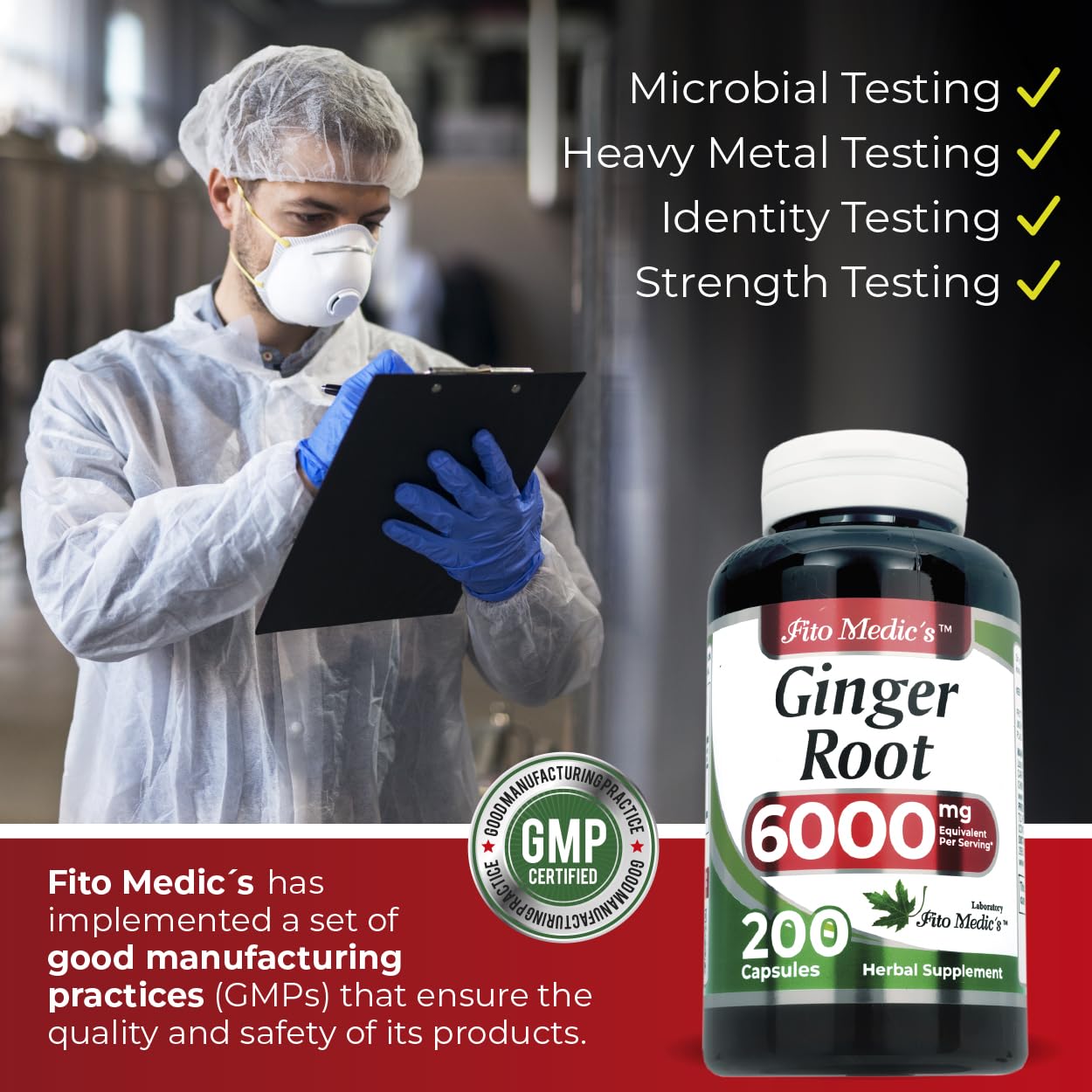 FITO MEDIC'S Ginger Root Capsules with measuring spoon