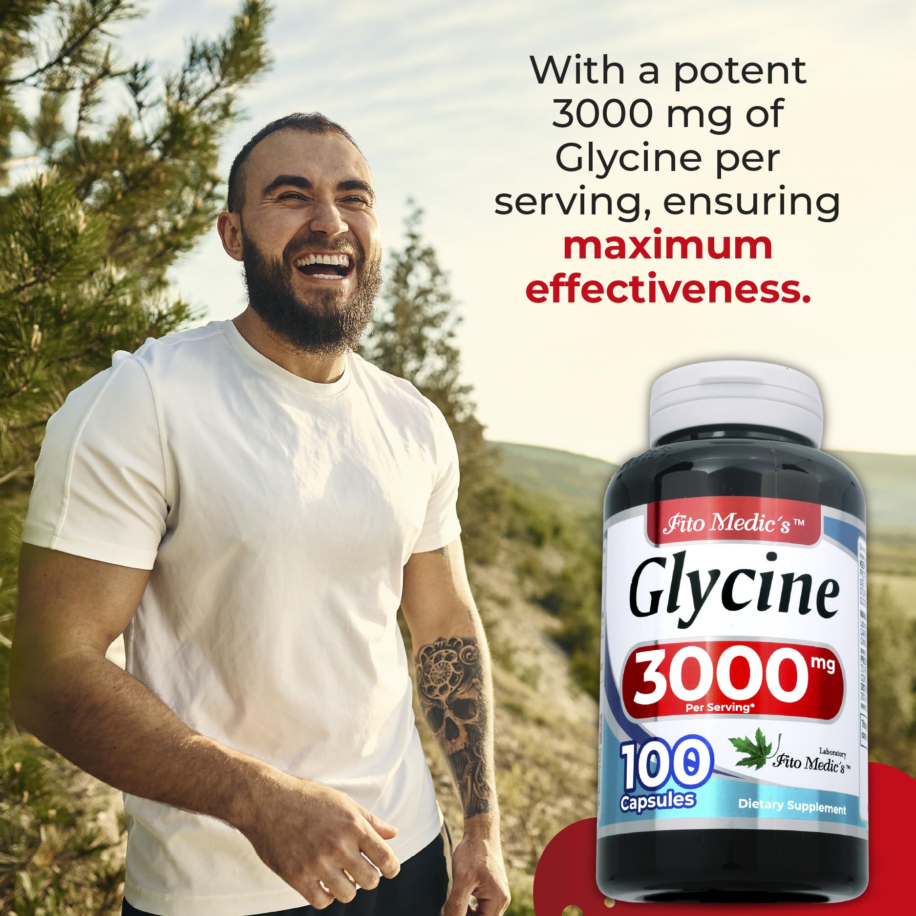 FITO MEDIC'S Glycine Amino Acid capsules close-up