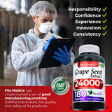 FITO MEDIC'S Grape Seed Extract Capsules on a wooden table