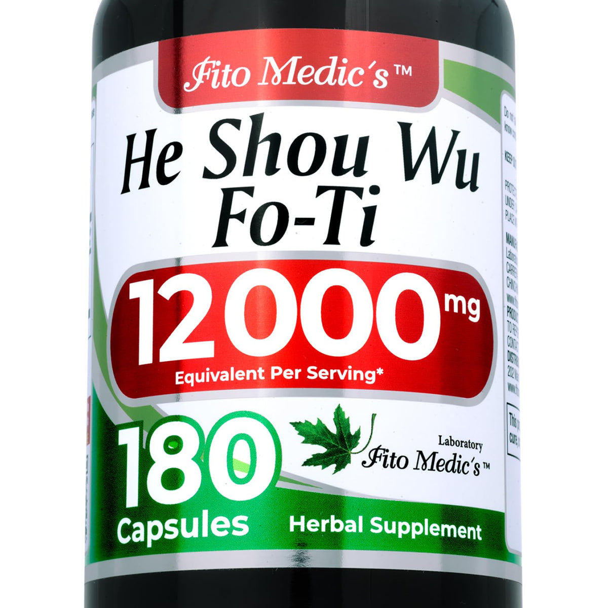 FITO MEDIC'S He Shou Wu Capsules 180 count front view