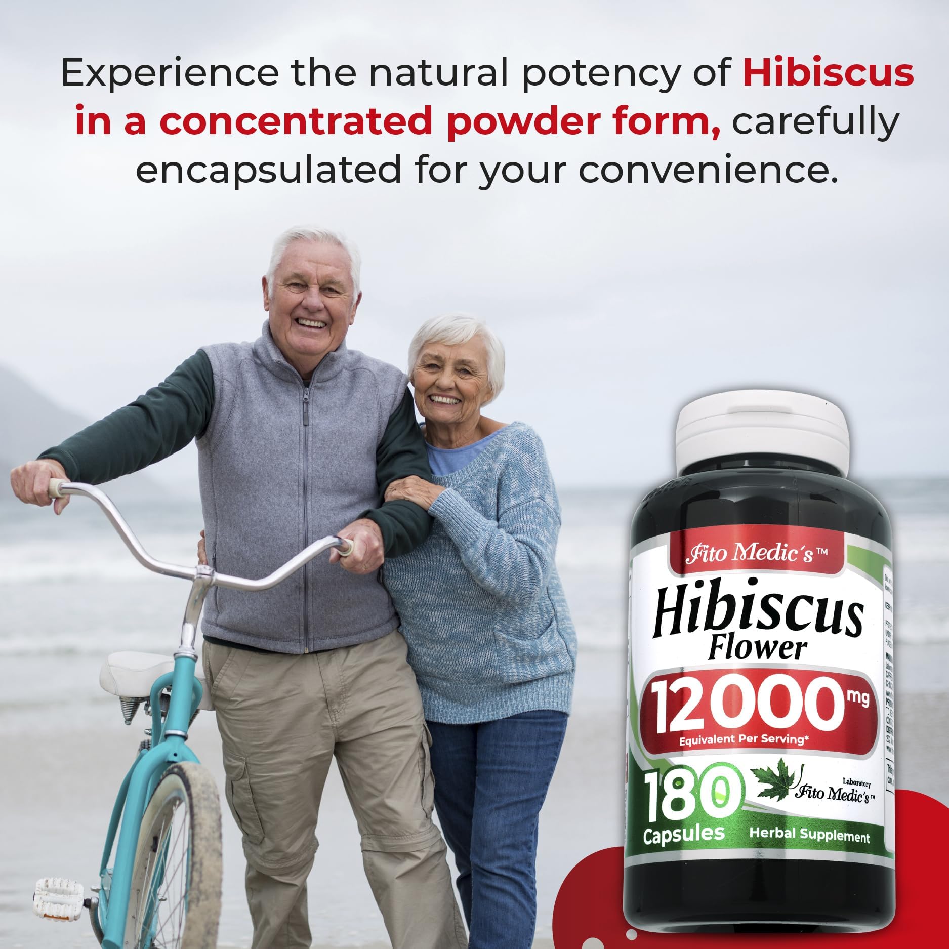 FITO MEDIC'S Hibiscus Capsules 600mg back view with ingredient list