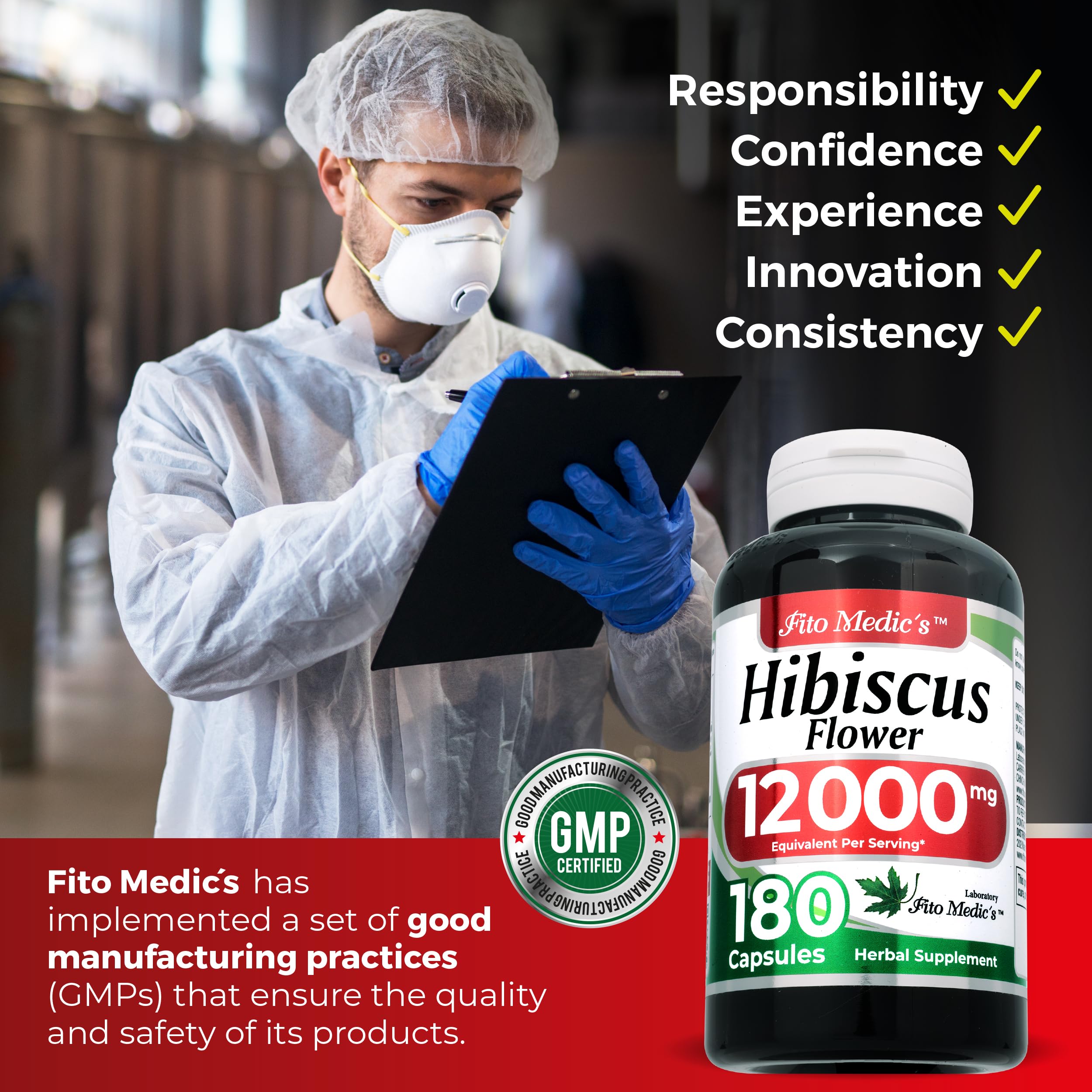 FITO MEDIC'S Hibiscus Capsules 600mg close-up of capsules
