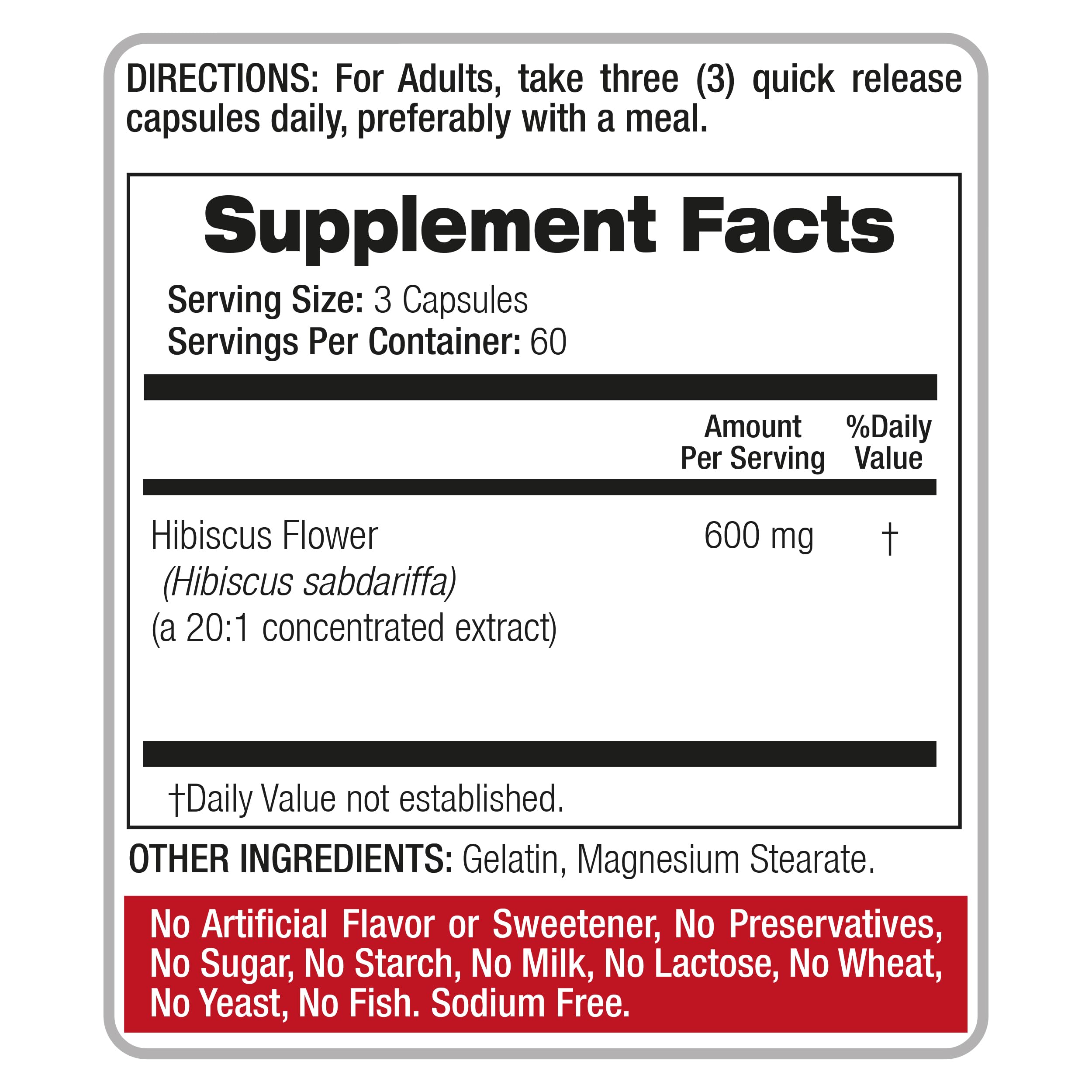 FITO MEDIC'S Hibiscus Capsules 600mg opened bottle with capsules visible