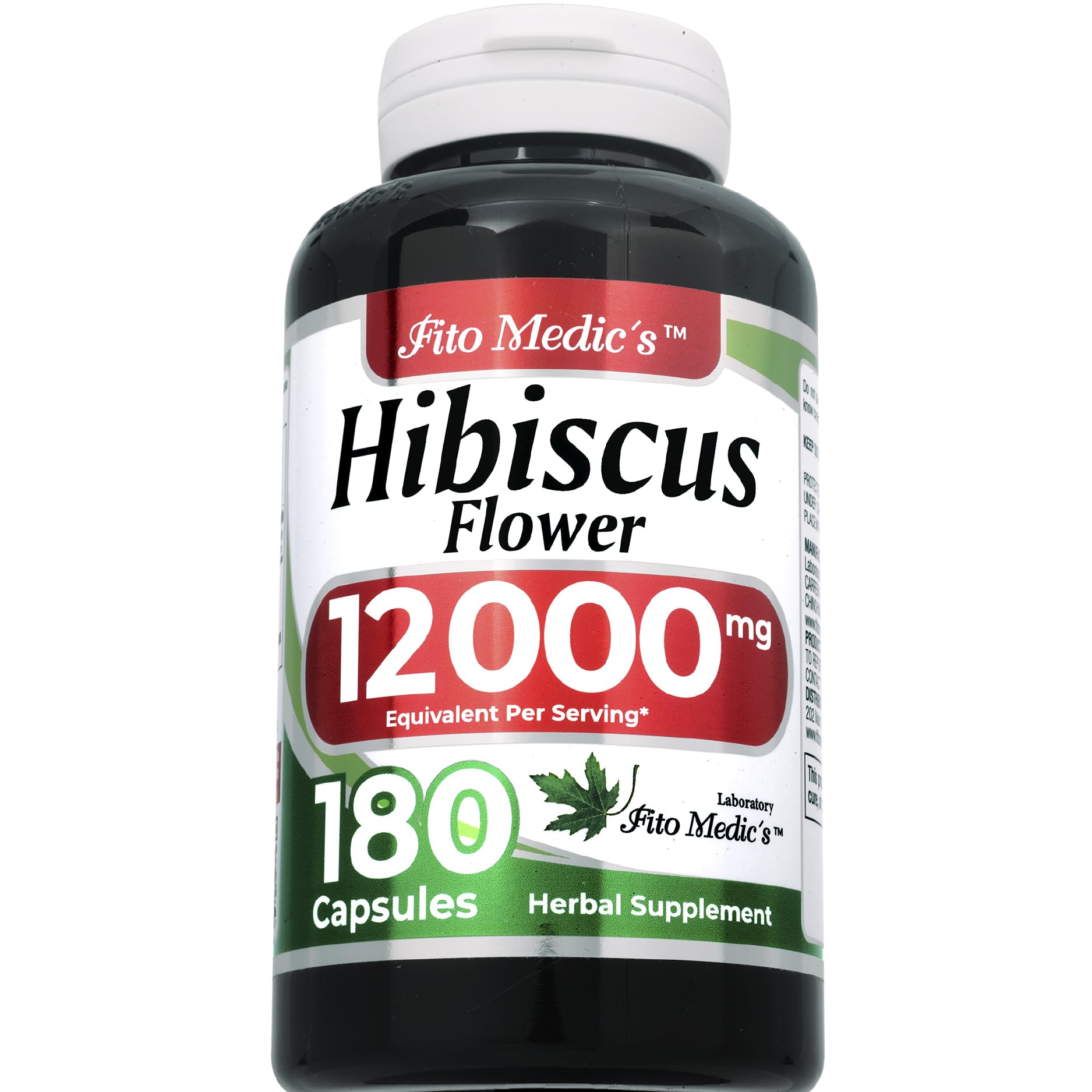 FITO MEDIC'S Hibiscus Capsules 600mg side view showing capsule details