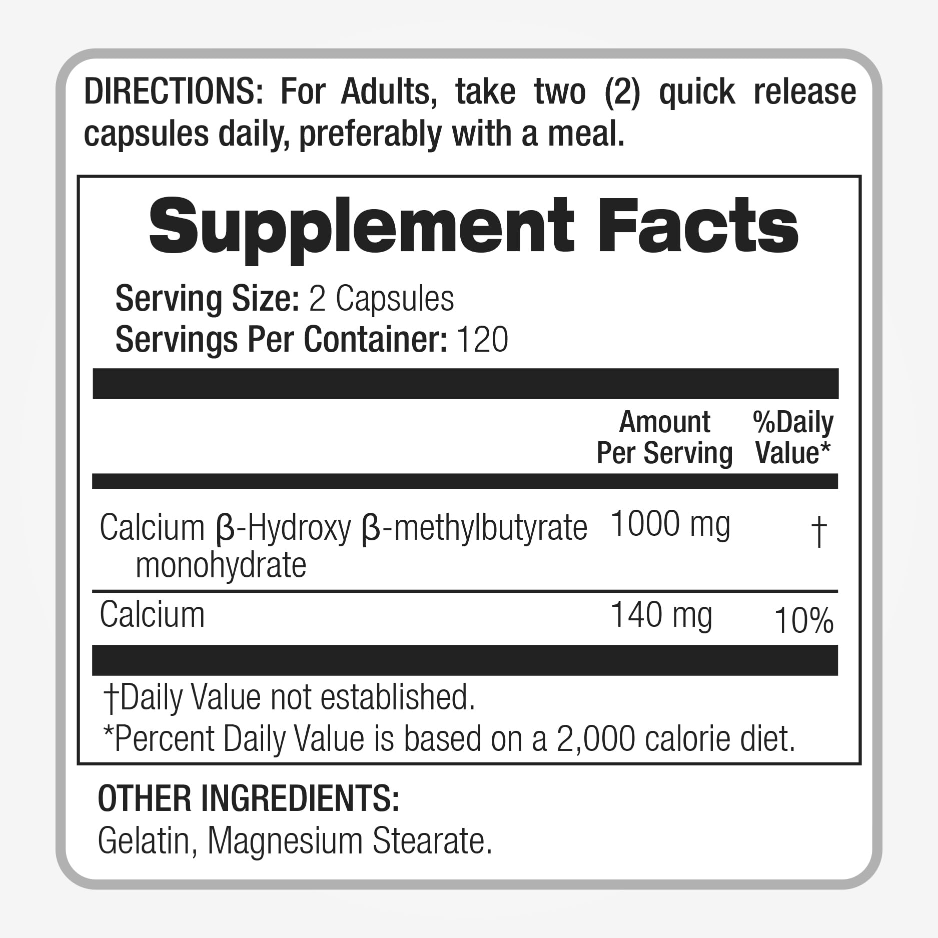 FITO MEDIC'S HMB 240 Capsules back label