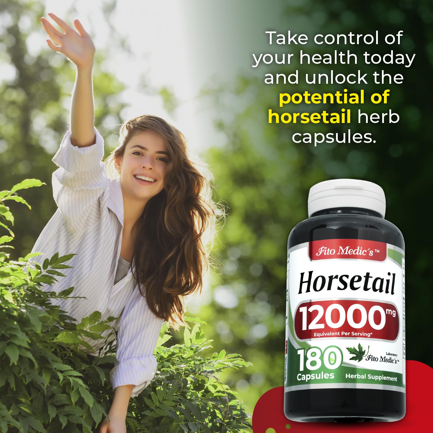FITO MEDIC'S Horsetail Extract 600mg capsules open bottle