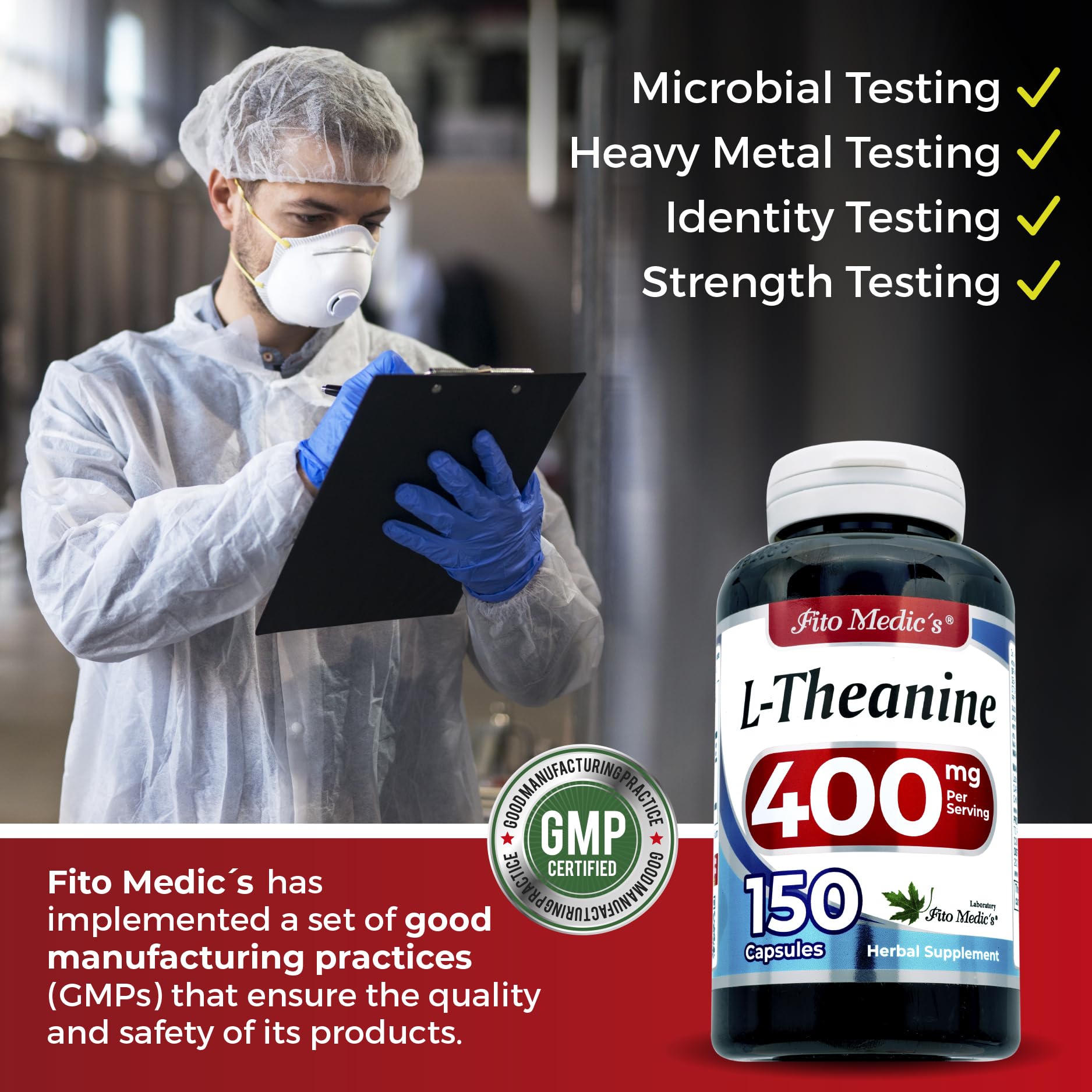 FITO MEDIC'S L-Theanine Capsules close-up of capsules