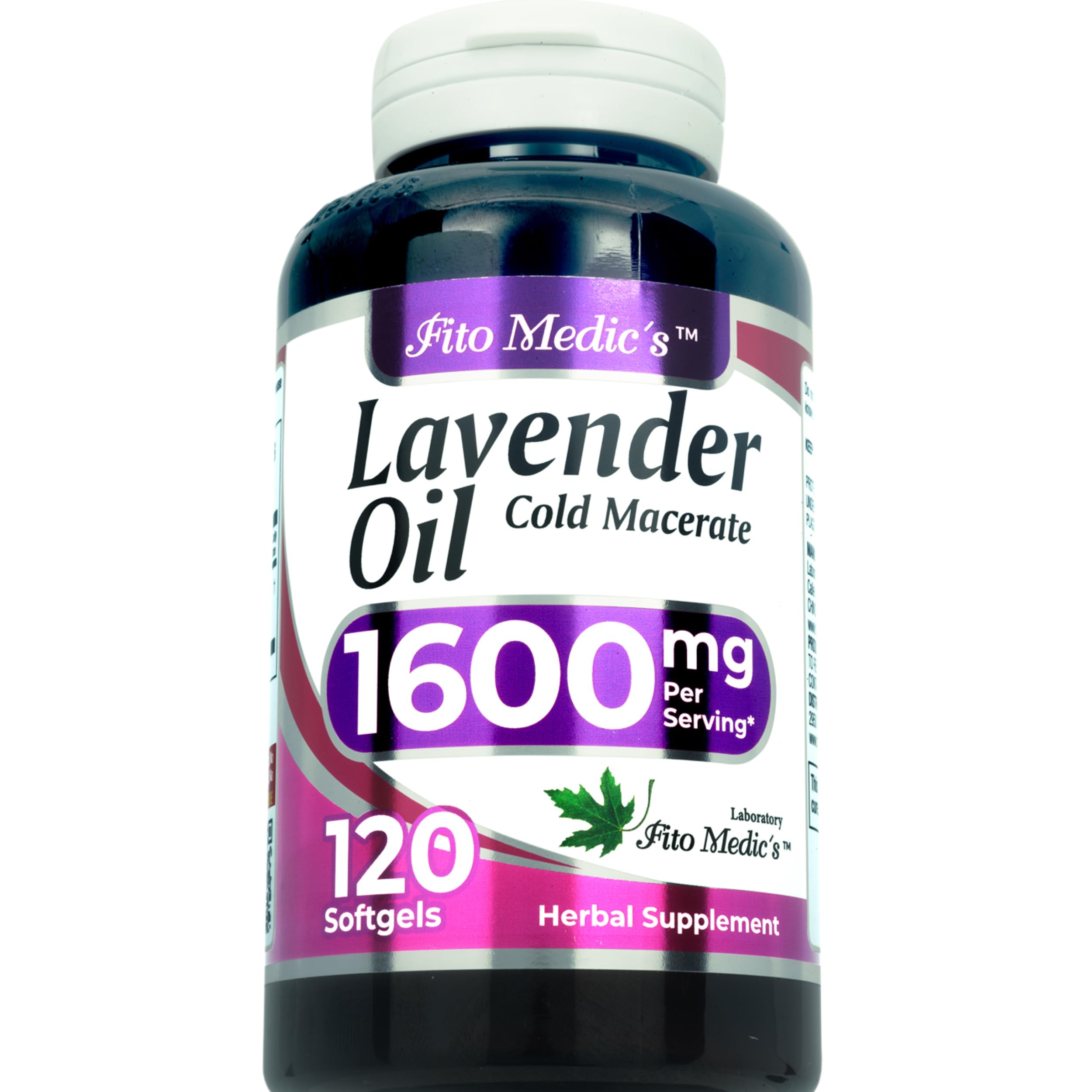 FITO MEDIC'S Lavender Pills bottle side view