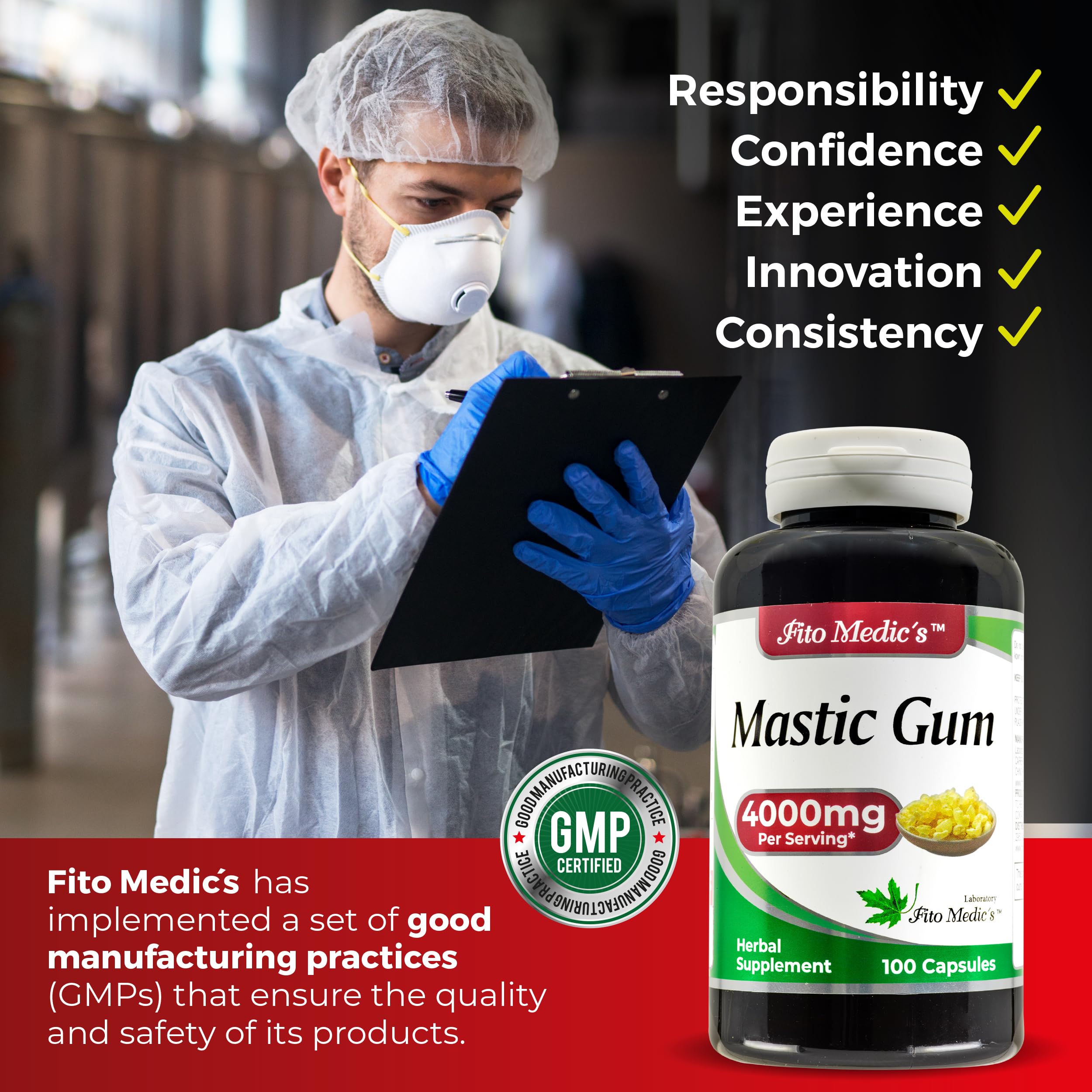 FITO MEDIC'S Mastic Gum Capsules 400mg with a measuring spoon