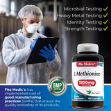 FITO MEDIC'S Methionine 1200mg capsules on a wooden table