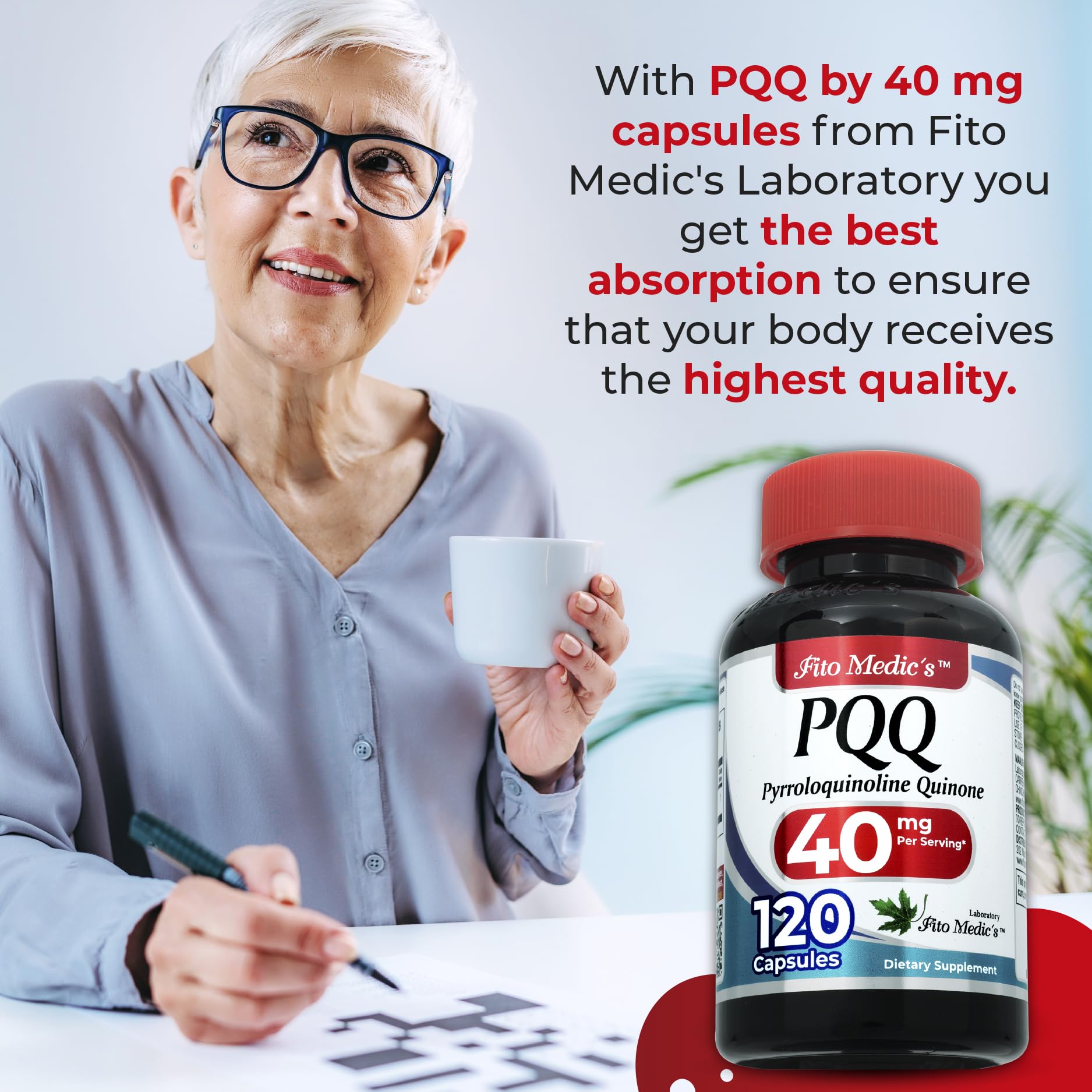 FITO MEDIC'S PQQ supplement label close-up