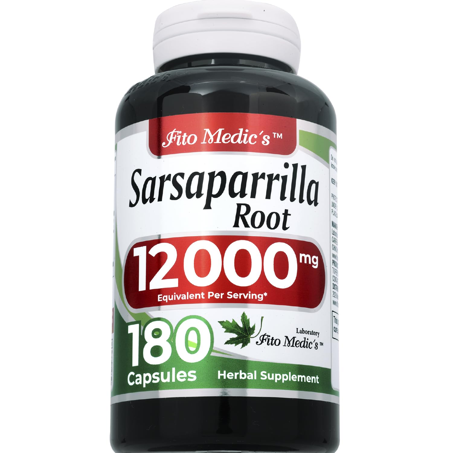 FITO MEDIC'S Sarsaparrilla Herbal Supplement bottle side view