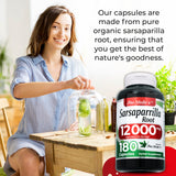 FITO MEDIC'S Sarsaparrilla Herbal Supplement capsules in a hand