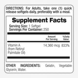 FITO MEDIC'S Vitamin A 25000 IU Softgels back view