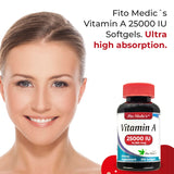 FITO MEDIC'S Vitamin A 25000 IU Softgels packaging