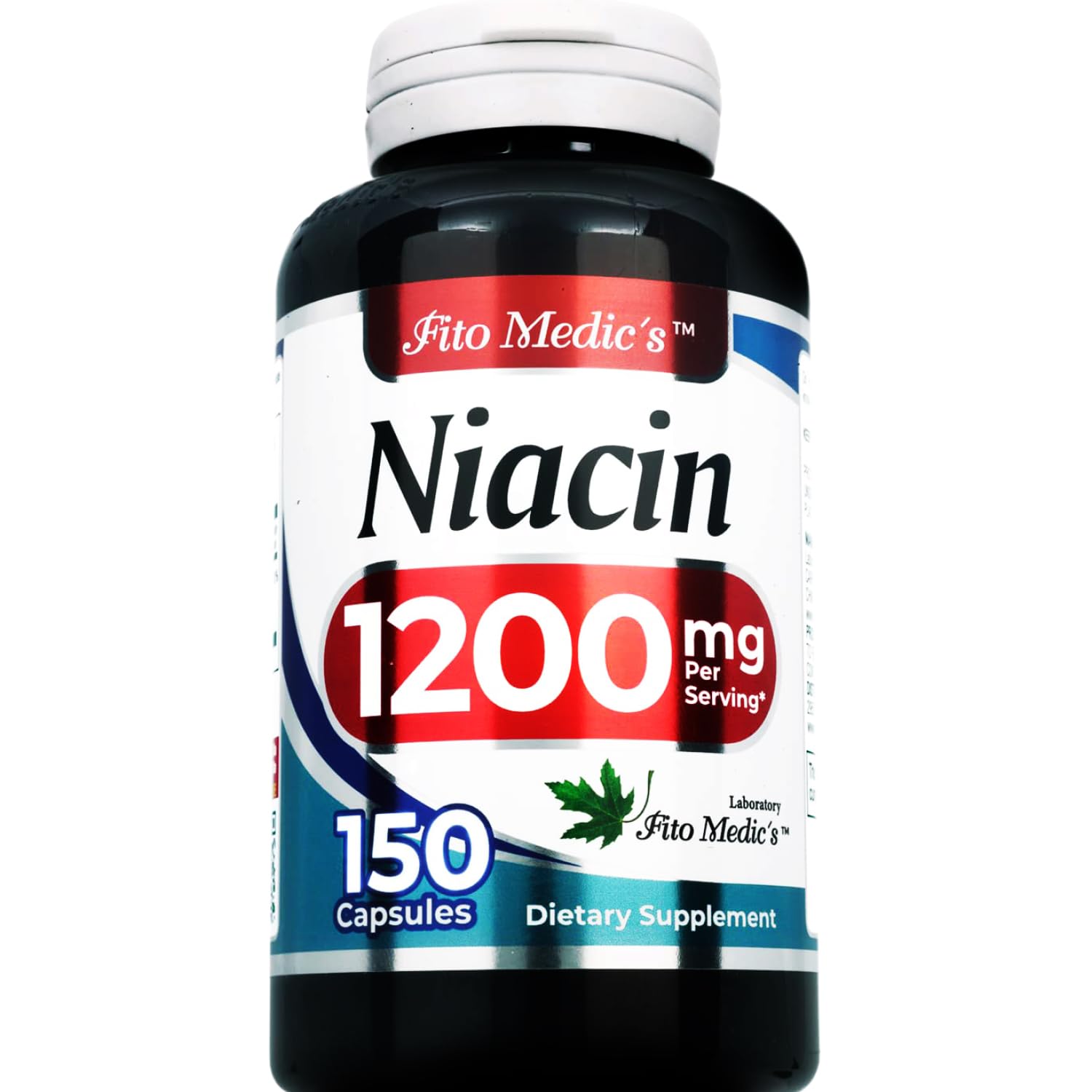 FITO MEDIC'S Vitamin B3 Niacin Capsules bottle side view