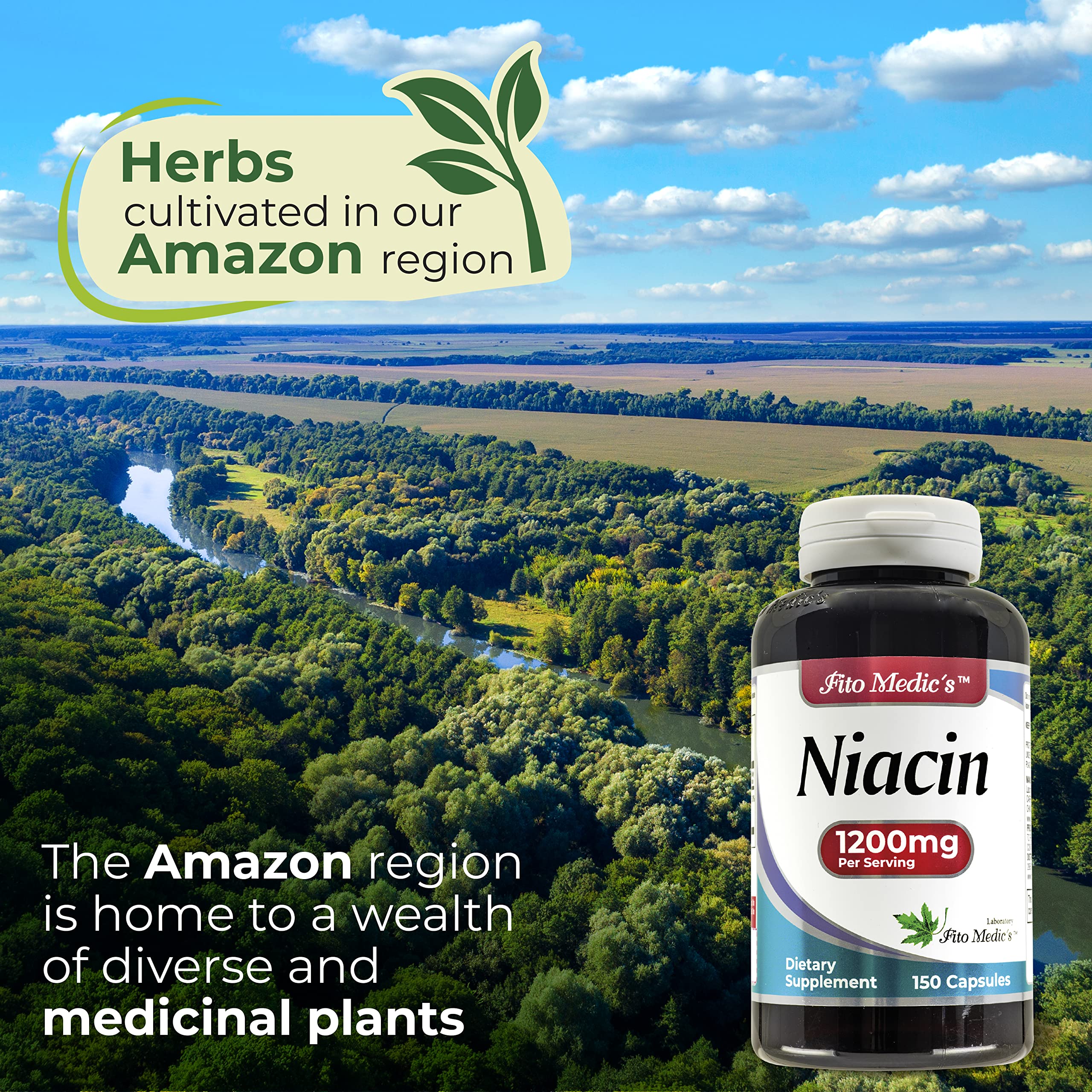 FITO MEDIC'S Vitamin B3 Niacin Capsules with a measuring spoon