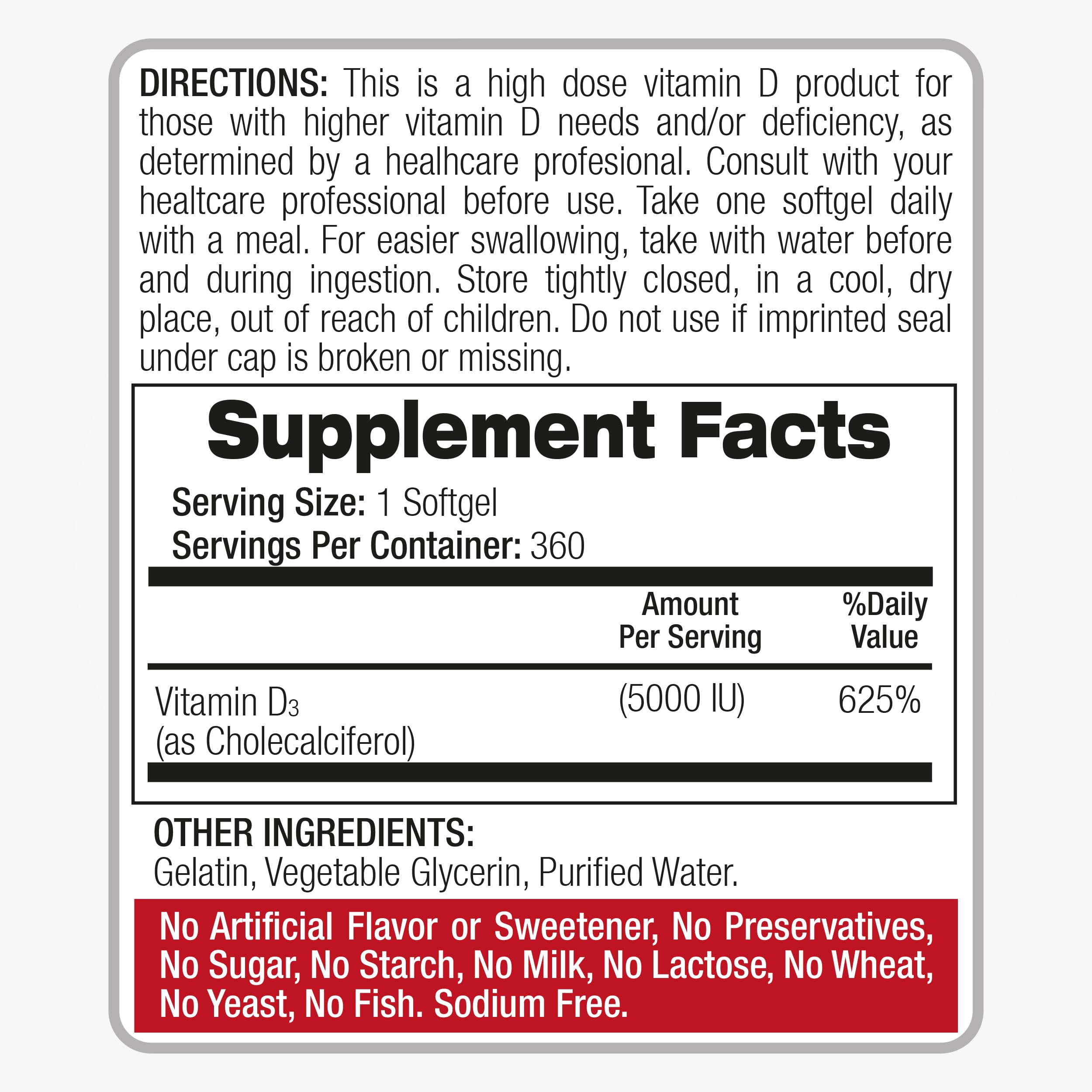 FITO MEDIC'S Vitamin D3 5000 IU Softgels close-up of softgel