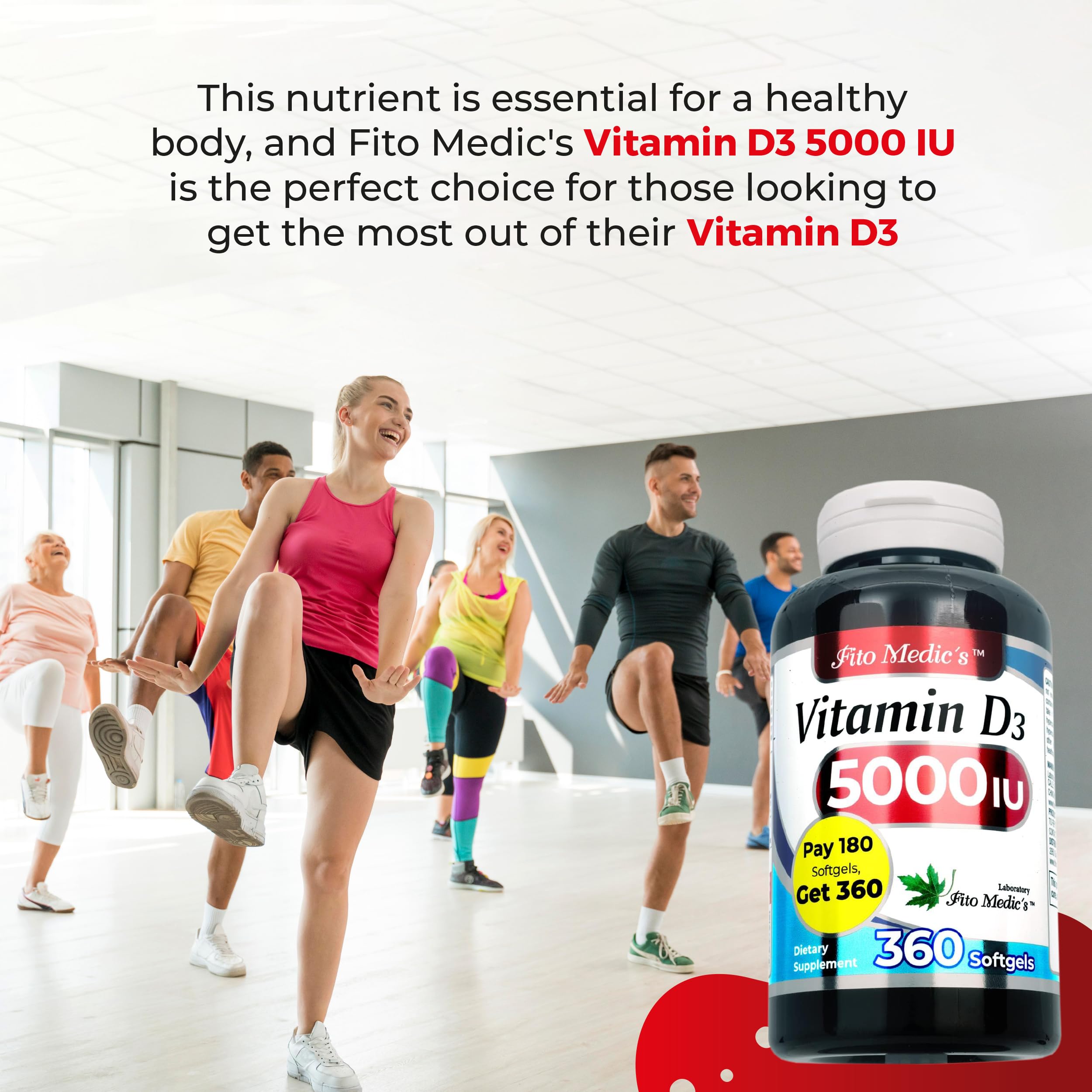 FITO MEDIC'S Vitamin D3 5000 IU Softgels nutritional information