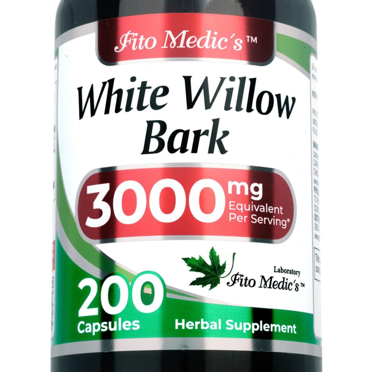 FITO MEDIC'S White Willow Bark supplement bottle front view