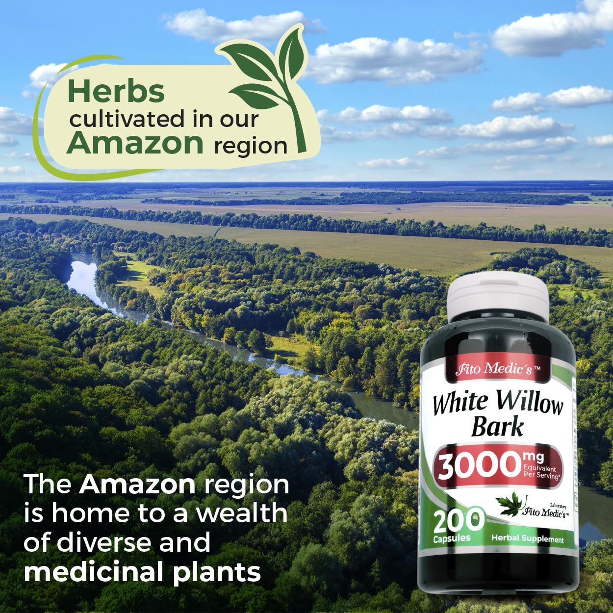 FITO MEDIC'S White Willow Bark supplement label details