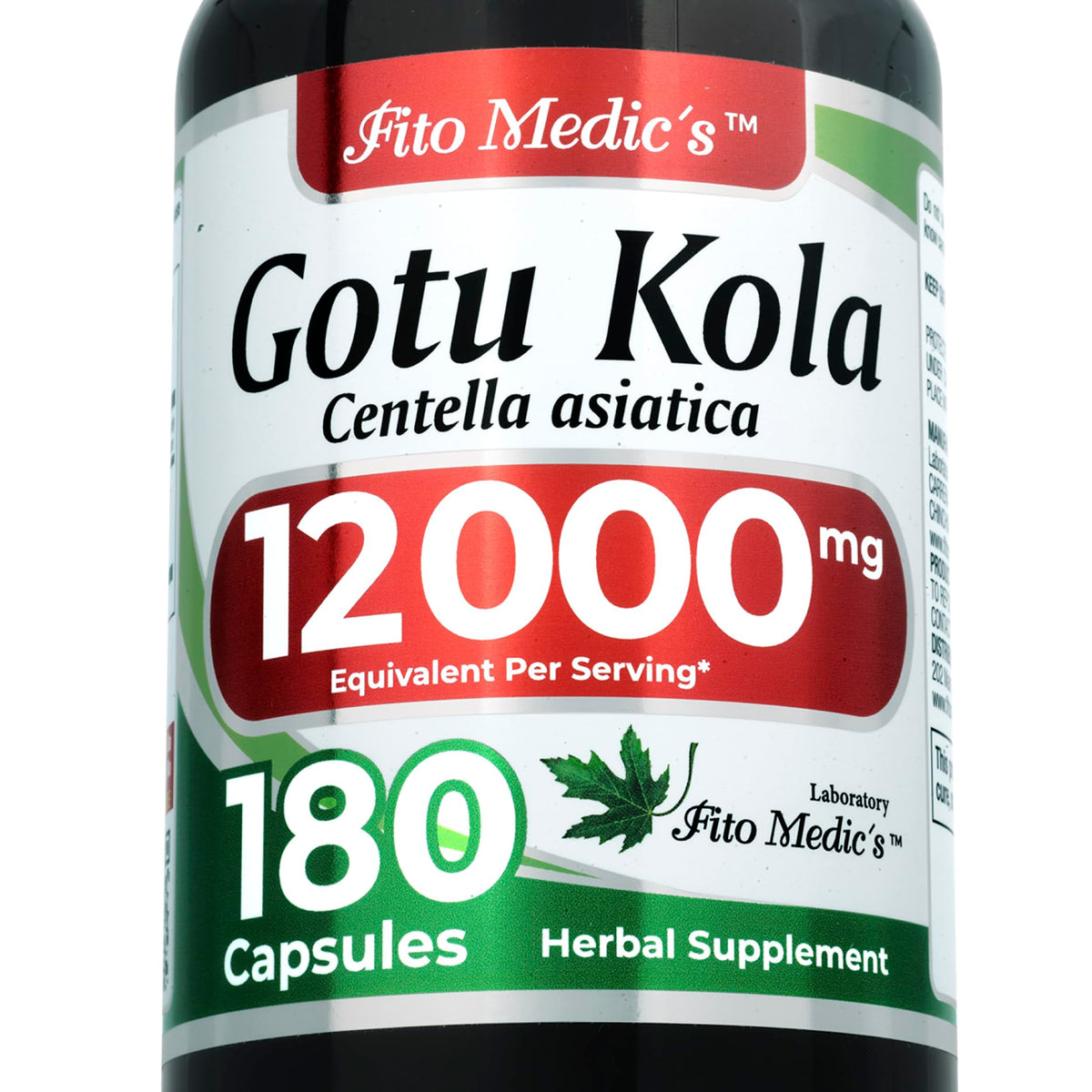Fito Medics Gotu Kola 600mg herbal supplement bottle front view