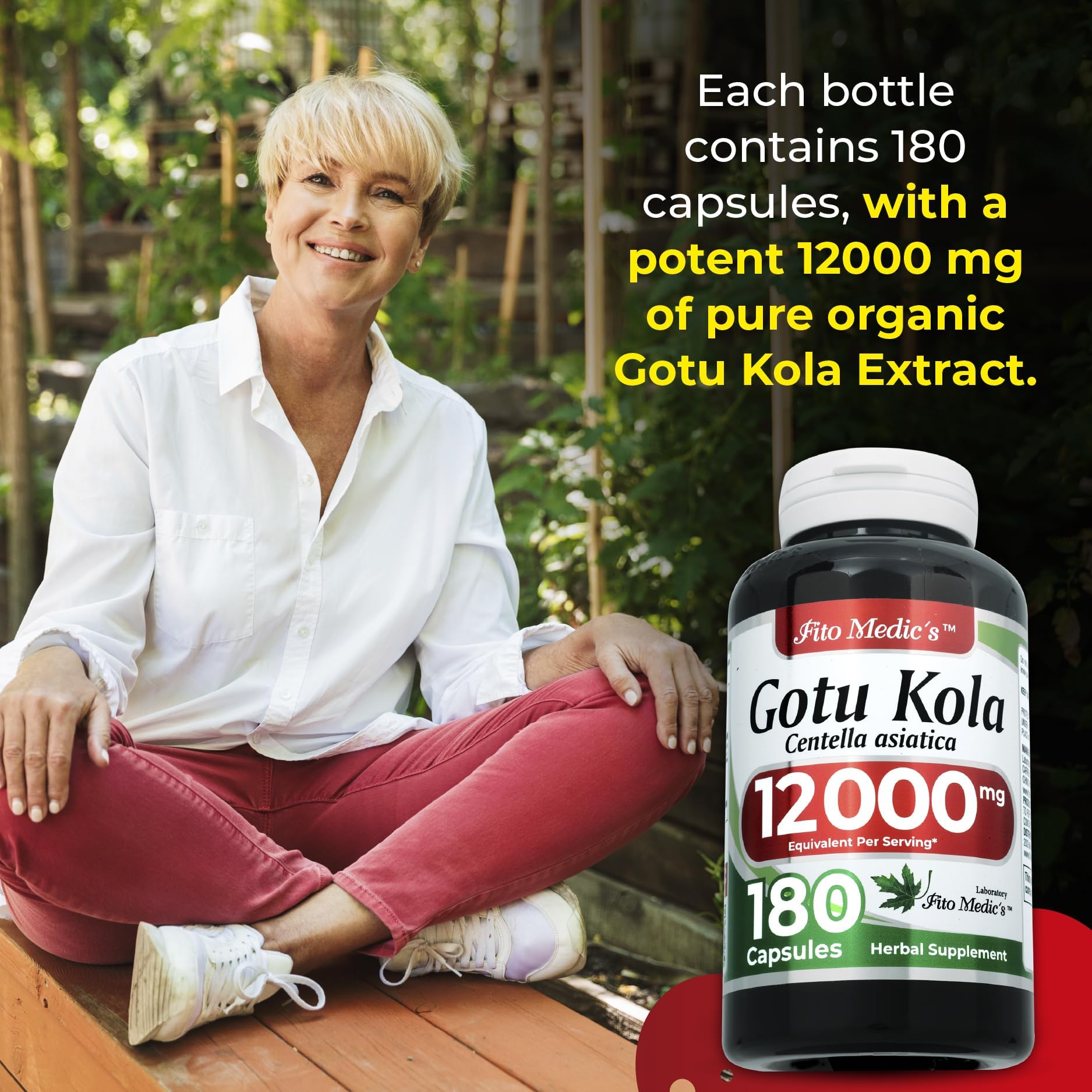 Fito Medics Gotu Kola bottle side view