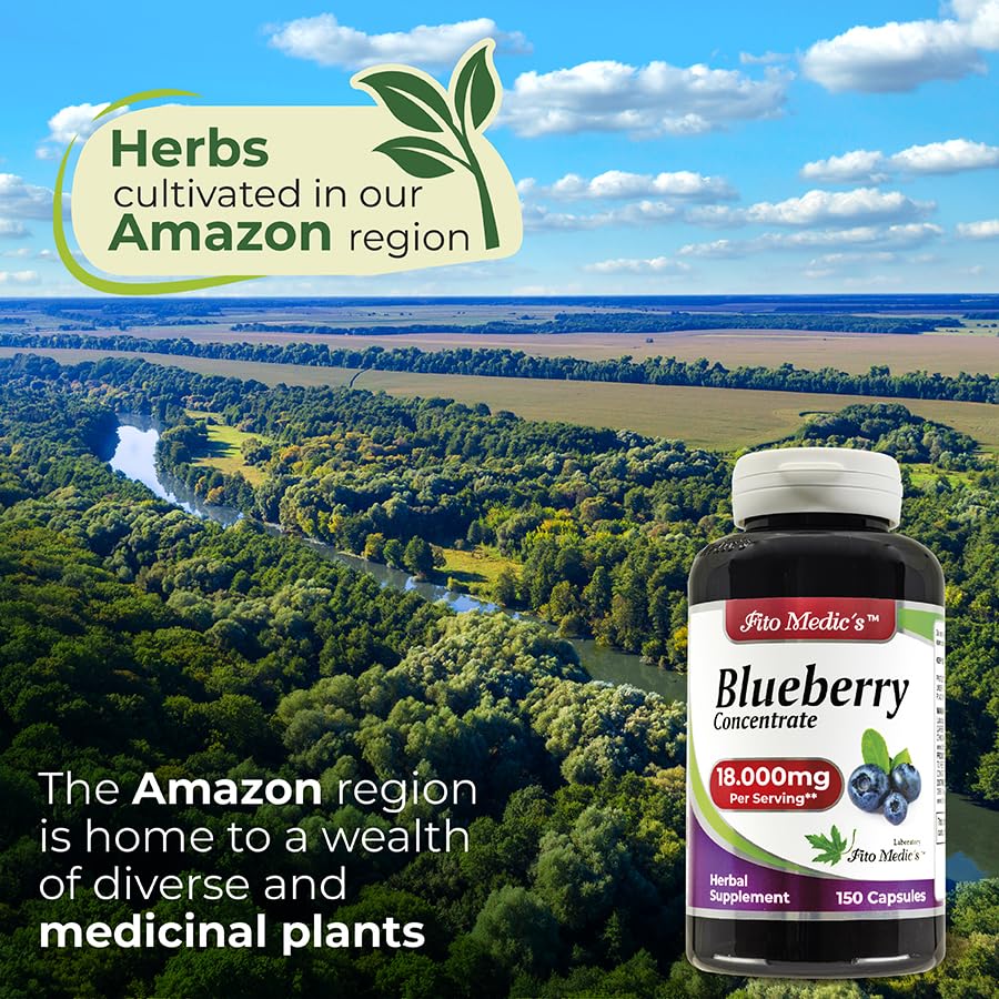 FITOMEDIC'S Blueberry Extract 300mg bottle side view