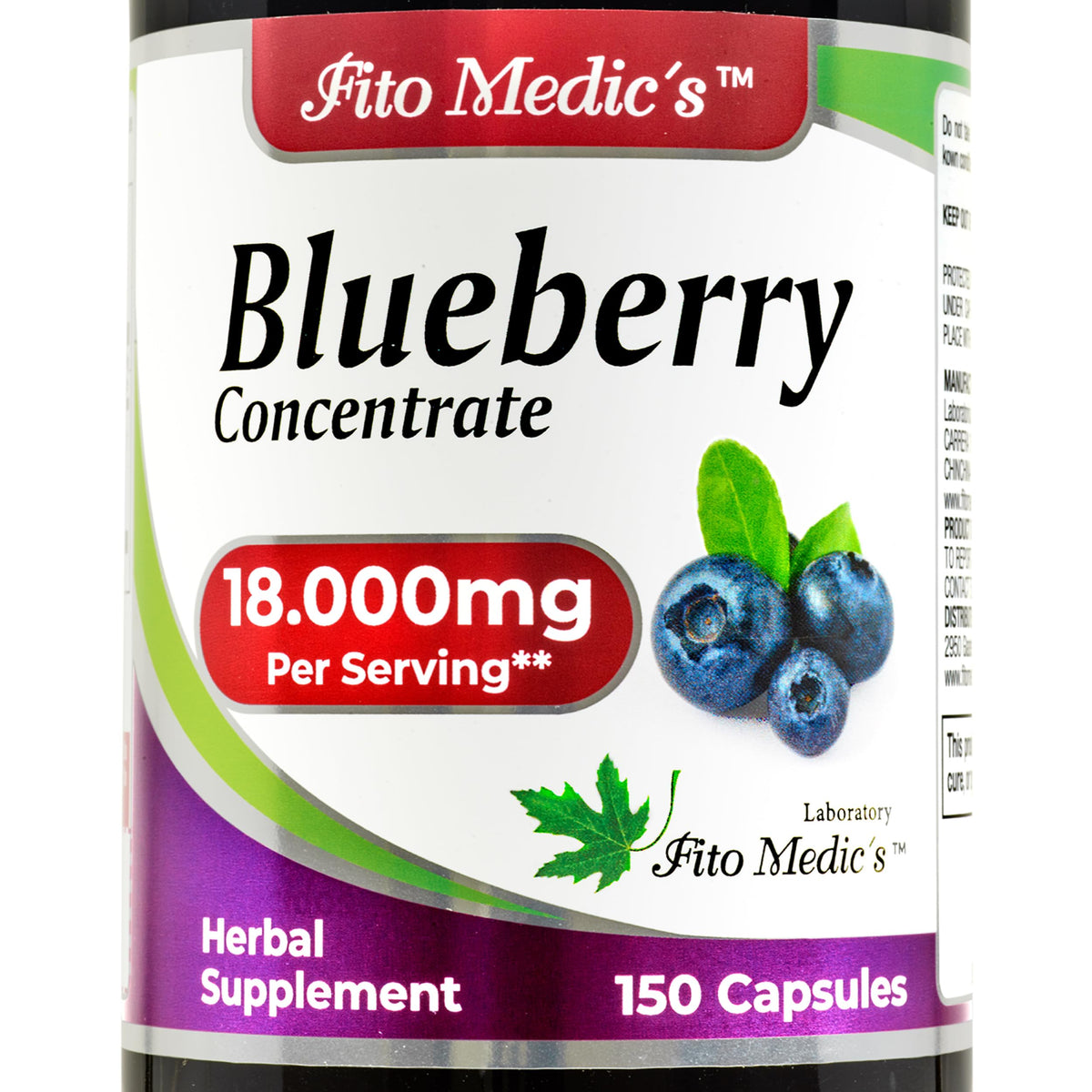 FITOMEDIC'S Blueberry Extract 300mg capsule bottle front view