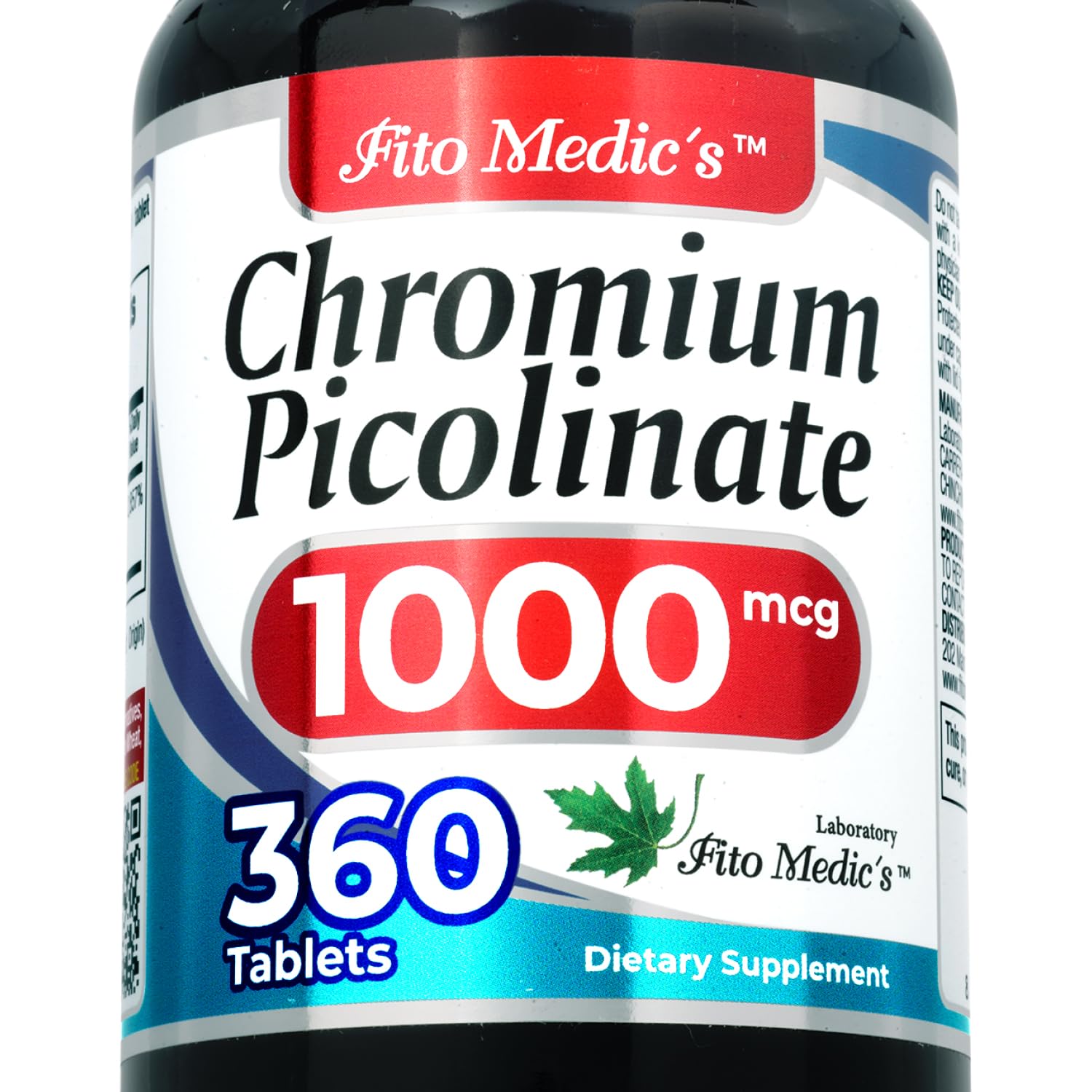 FITOMEDIC'S Chromium Picolinate 360 Tablets front view