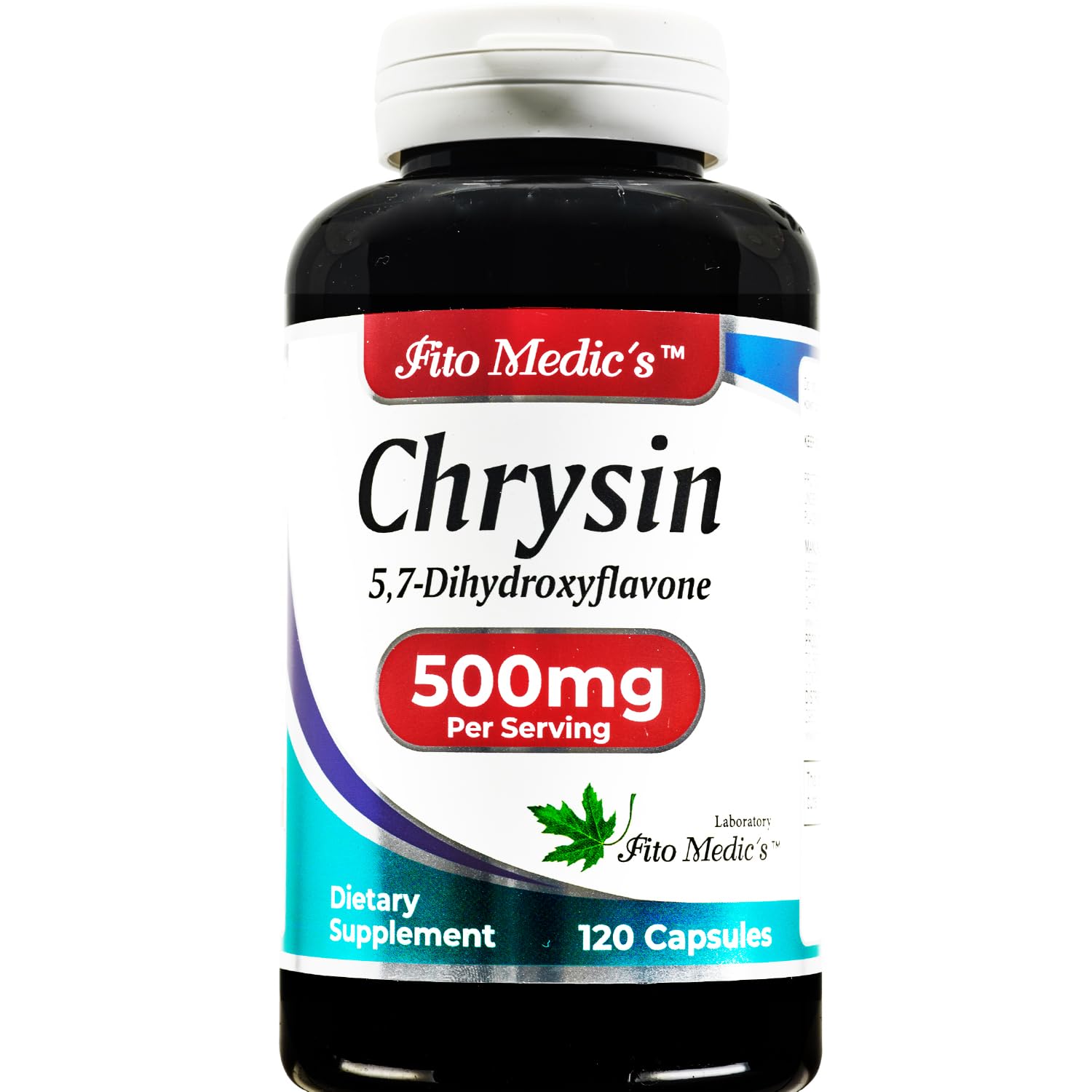 FITOMEDIC'S Chrysin with Passion Flower bottle side view